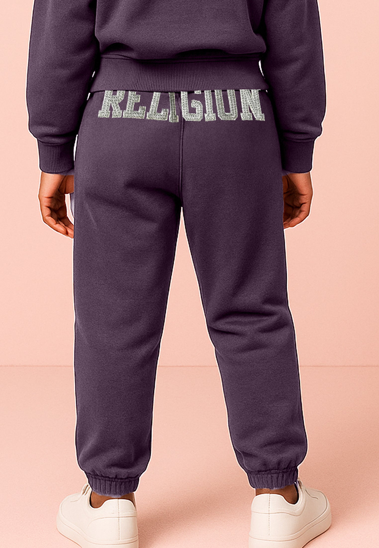 KIDS RELIGION SEAMED DARTED SWEATPANTS MAUVE