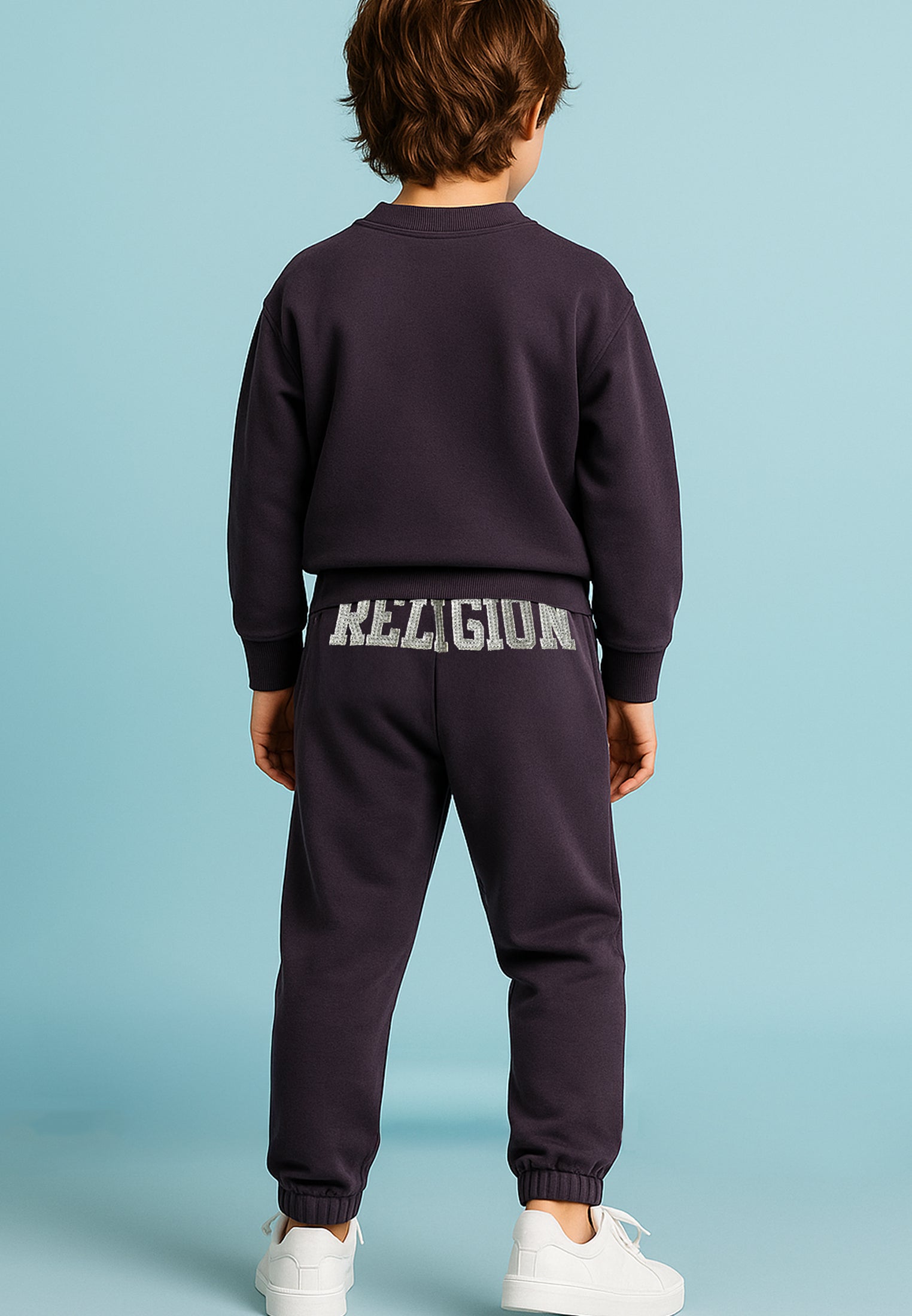 KIDS RELIGION SEAMED DARTED SWEATPANTS MAUVE