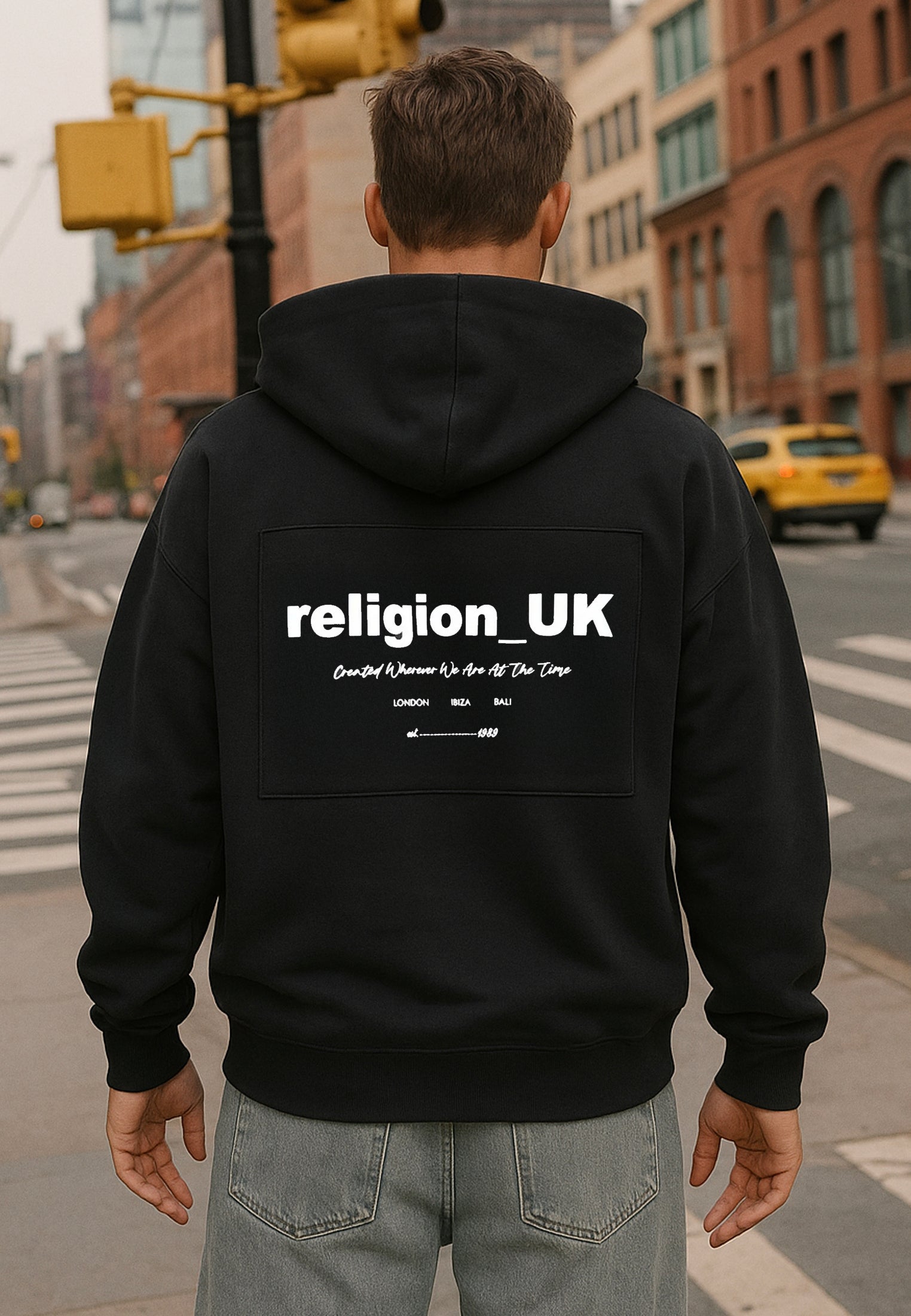 RELIGION UK ZIP UP HOODIE BLACK