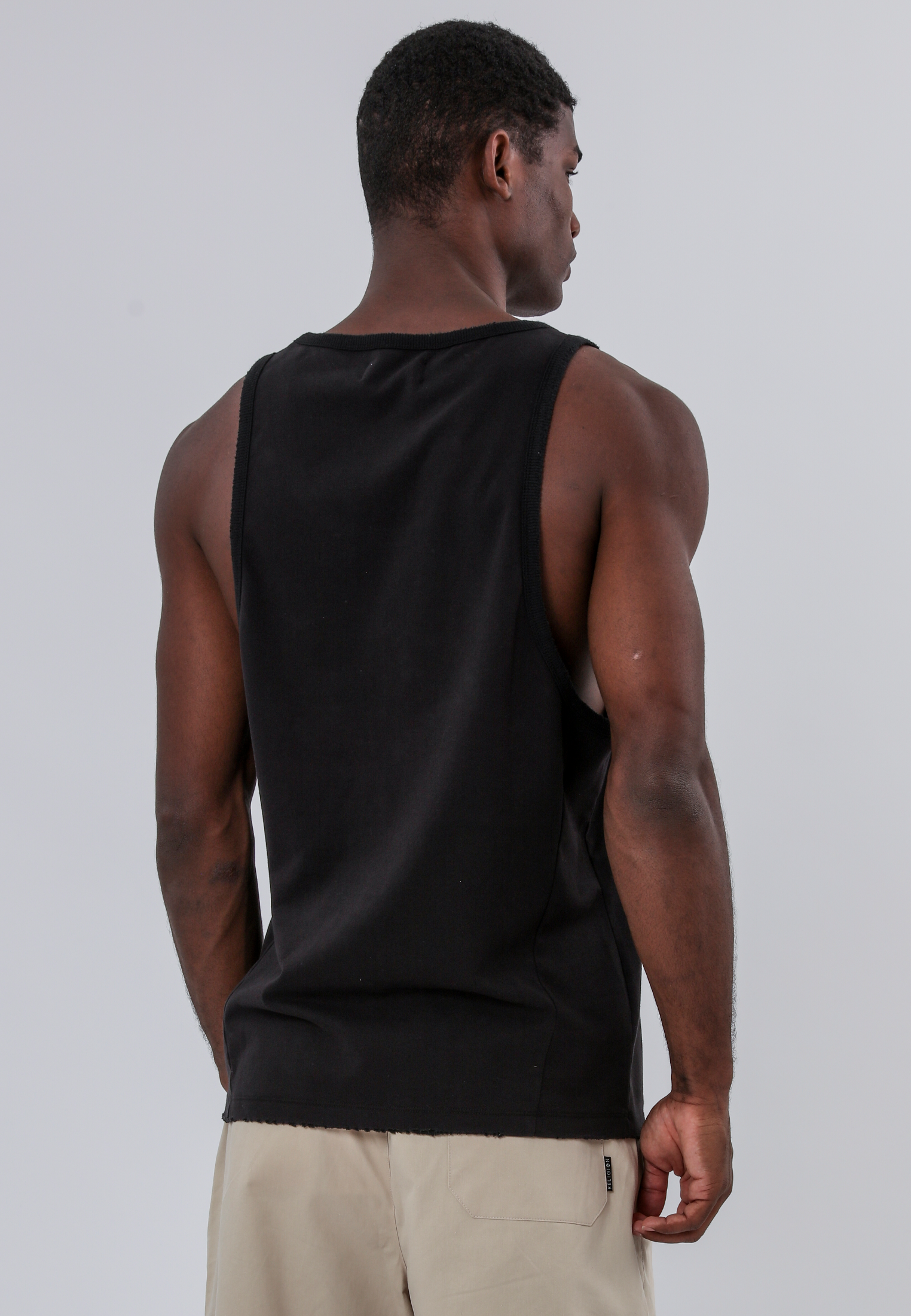 BATTLE DISTRESSED VEST BLACK