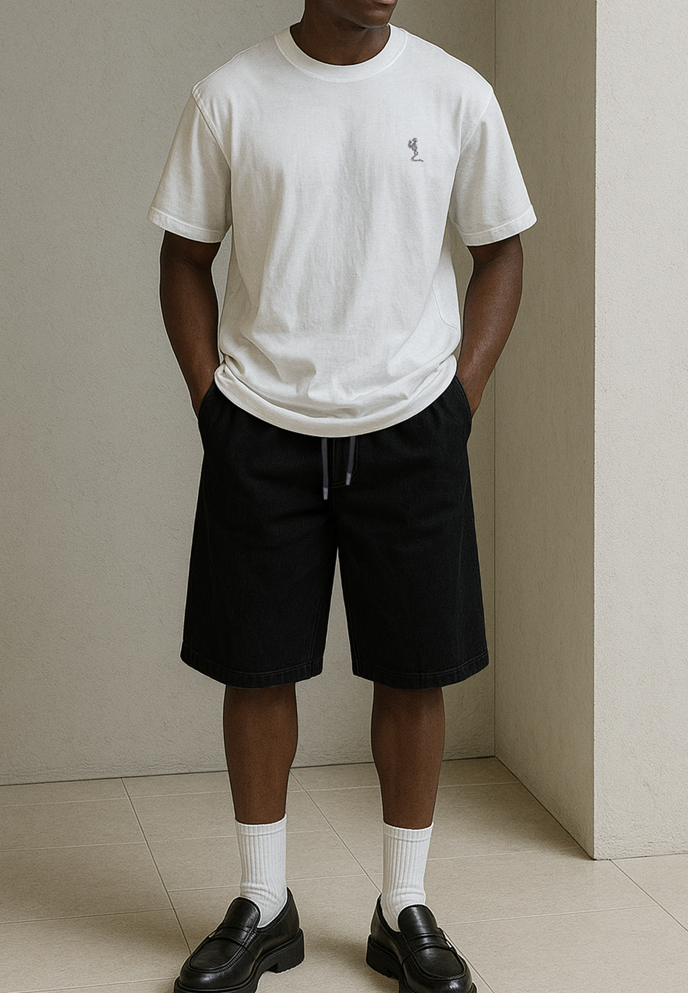 QUANTUM JORT HERRINGBONE BLACK