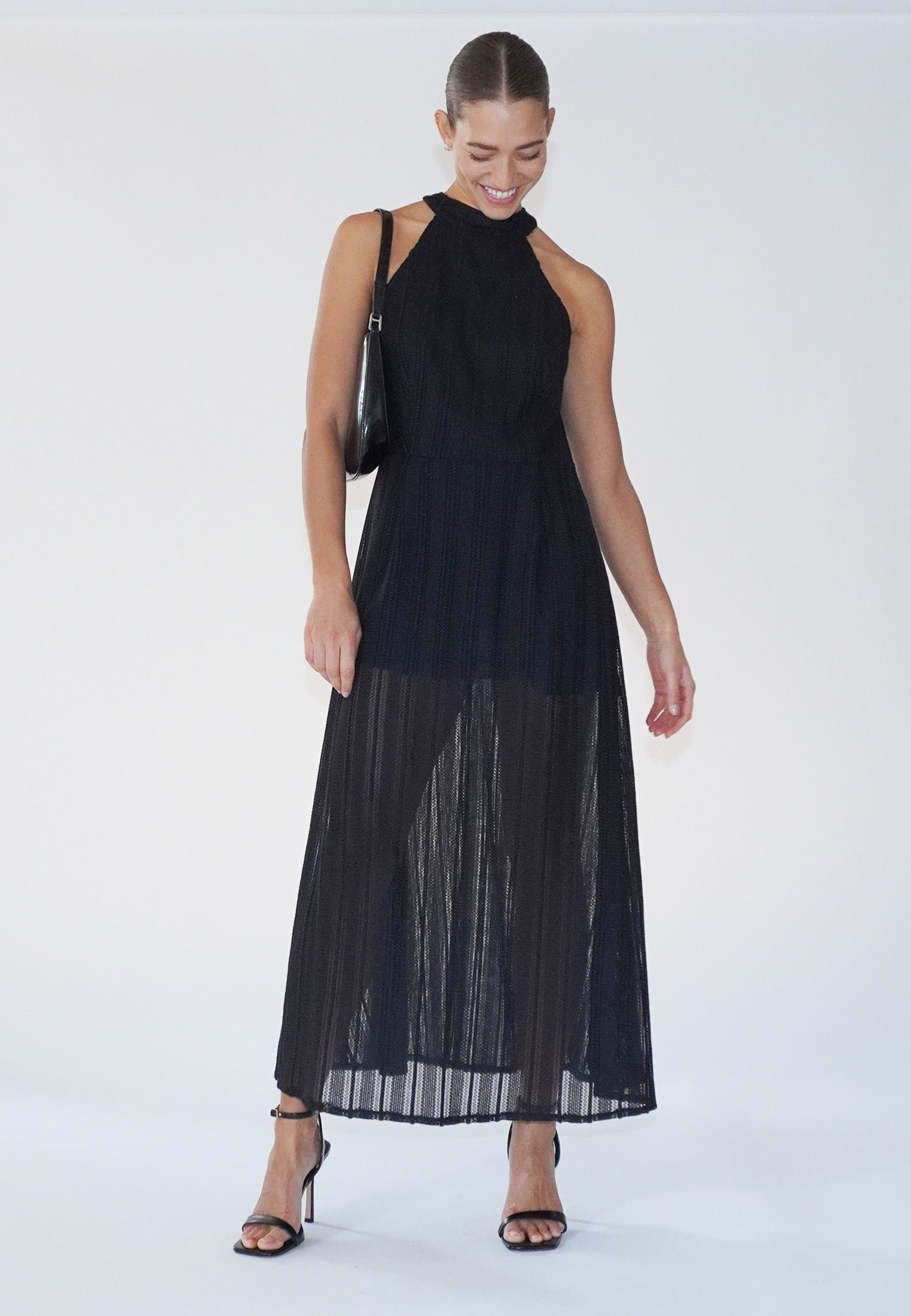 RELIGION Crush Black Crochet Midi Dress RELIGION Crush Black Crochet Midi Dress