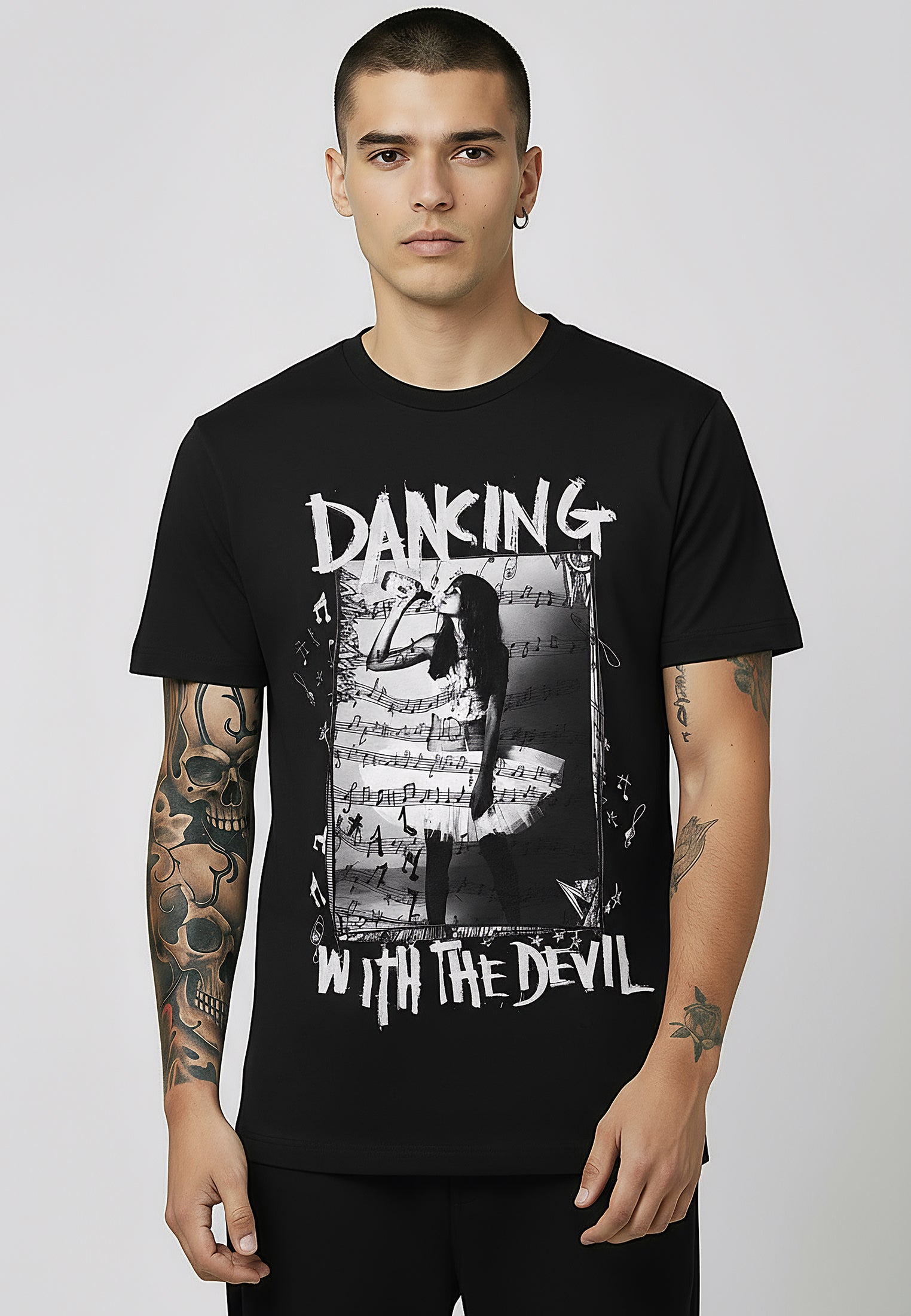 RELIGION Dancing With The Devil Black Graphic T-Shirt