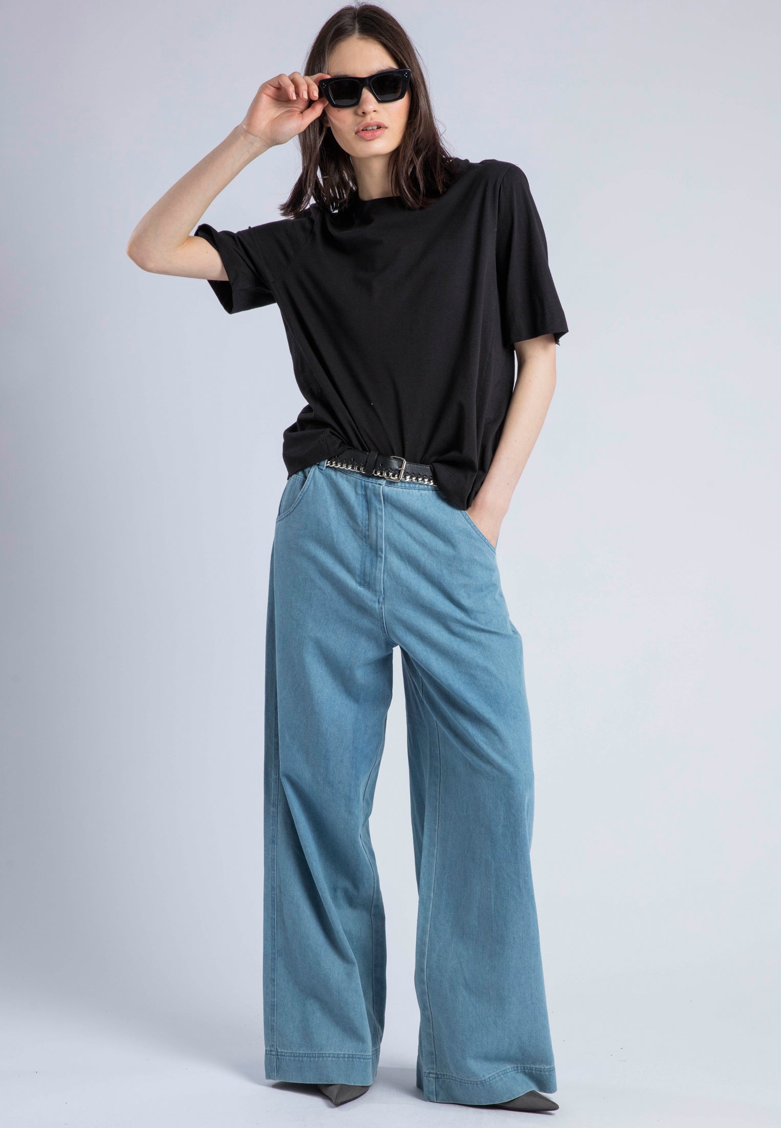 ECCENTRIC WASHED BLUE TROUSERS
