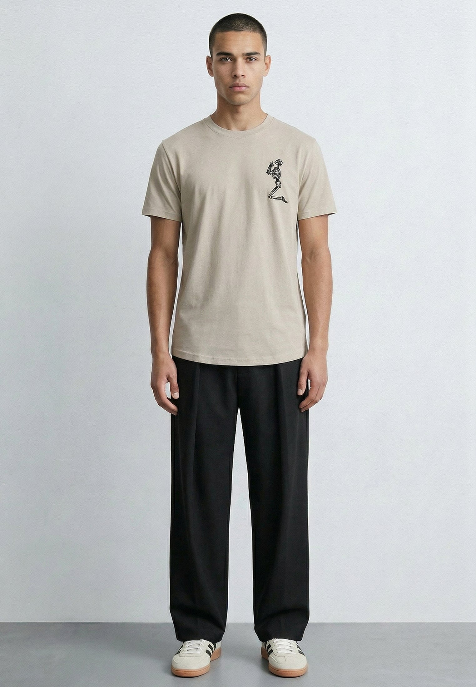 ESSENTIAL BIG SKELETON FAWN T-SHIRT