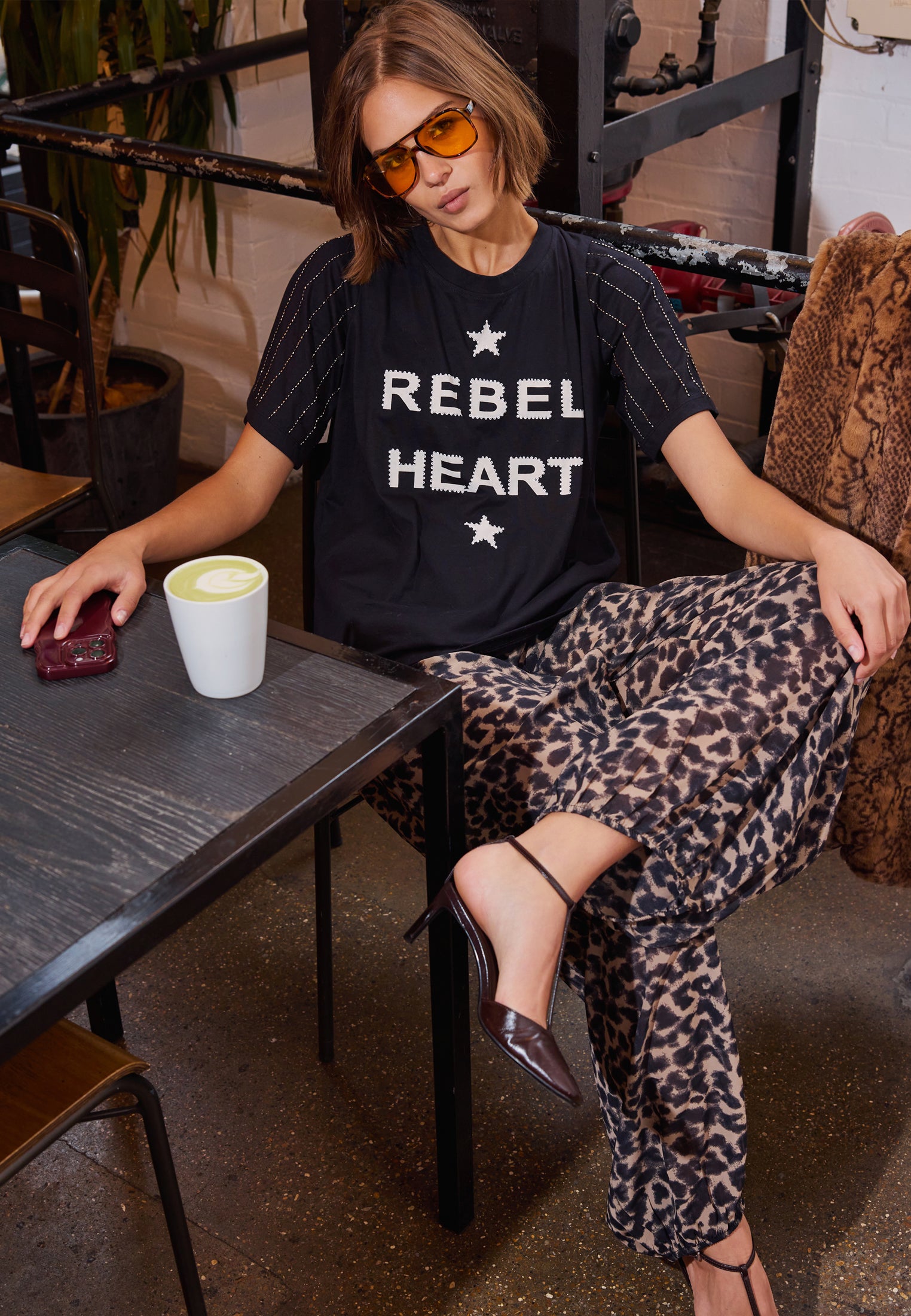 HEARTBREAKER T-SHIRT REBEL HEART BLACK