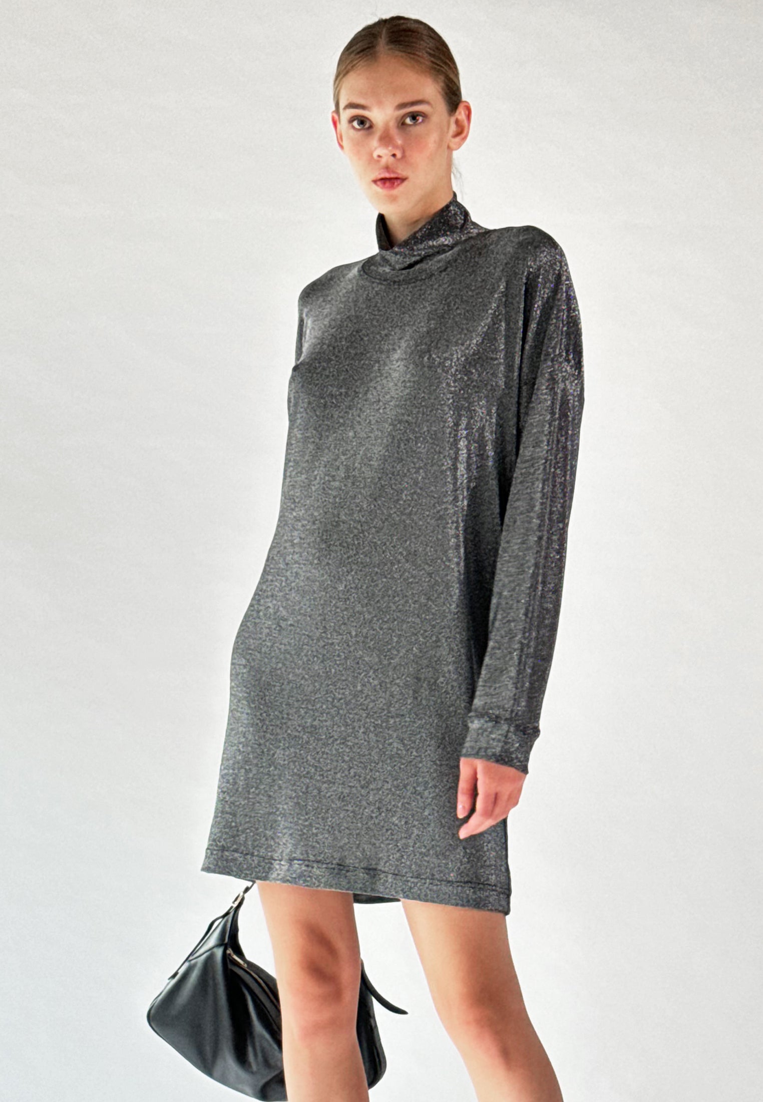 metallic tunic dress Navy Metallic Tunic Dress