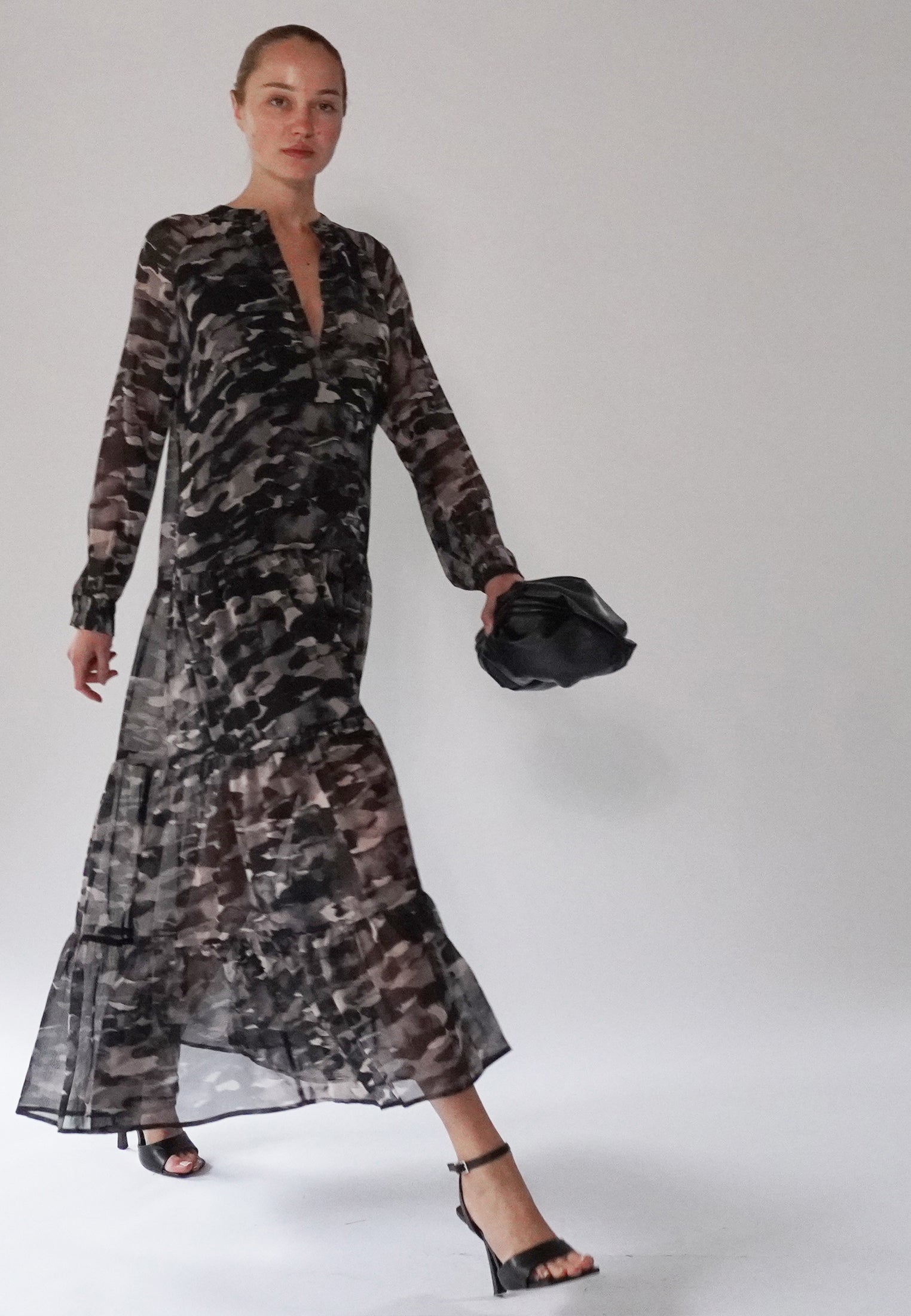 SUNSET MAXI DRESS FOG SEPIA