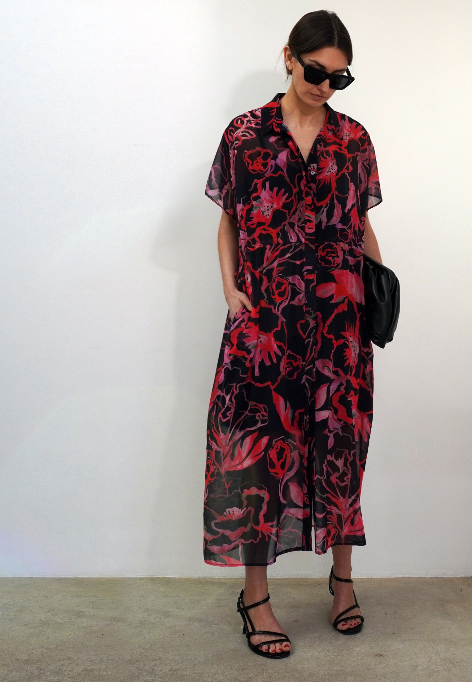 NOBLE SHIRTDRESS RISE POPPY RED