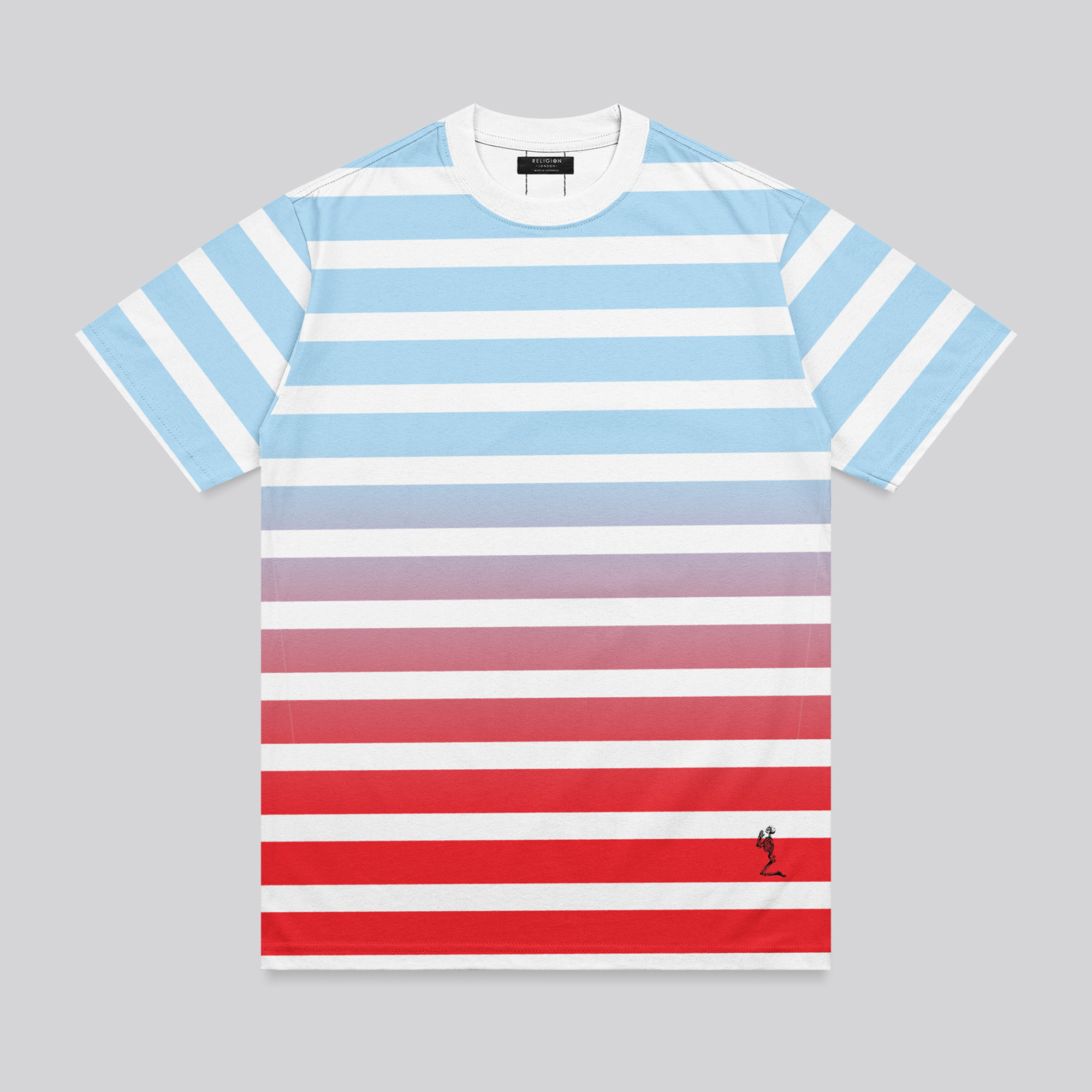 GRADIENT T-SHIRT POWDER BLUE & RED