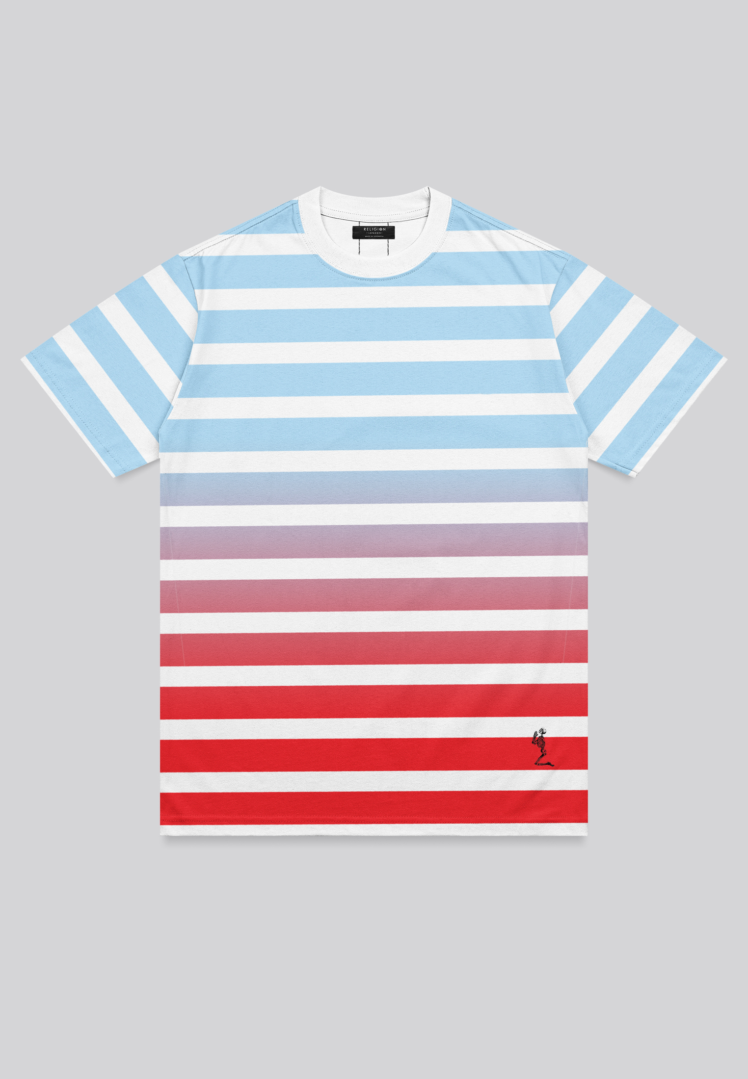 GRADIENT T-SHIRT POWDER BLUE & RED