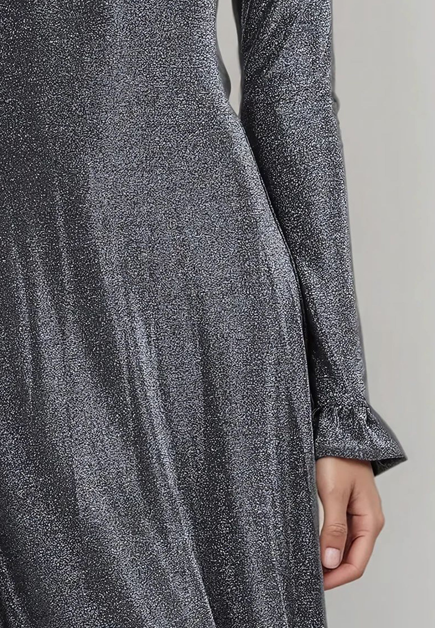 TANZANITE MAXI DRESS METALLIC SILVER