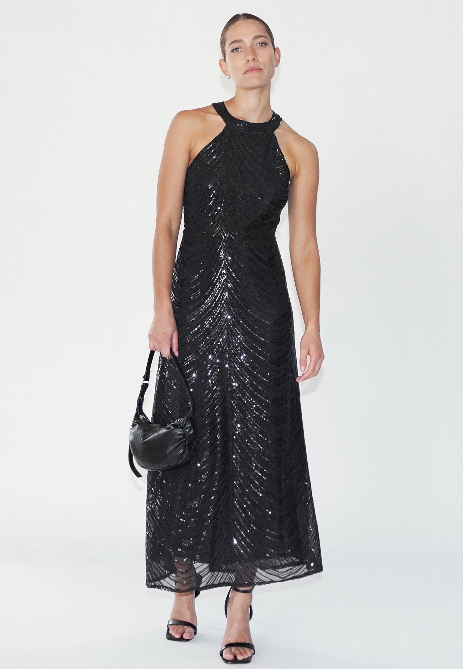 RELIGION Touch Sequin Black Maxi Dress RELIGION Touch Sequin Black Maxi Dress