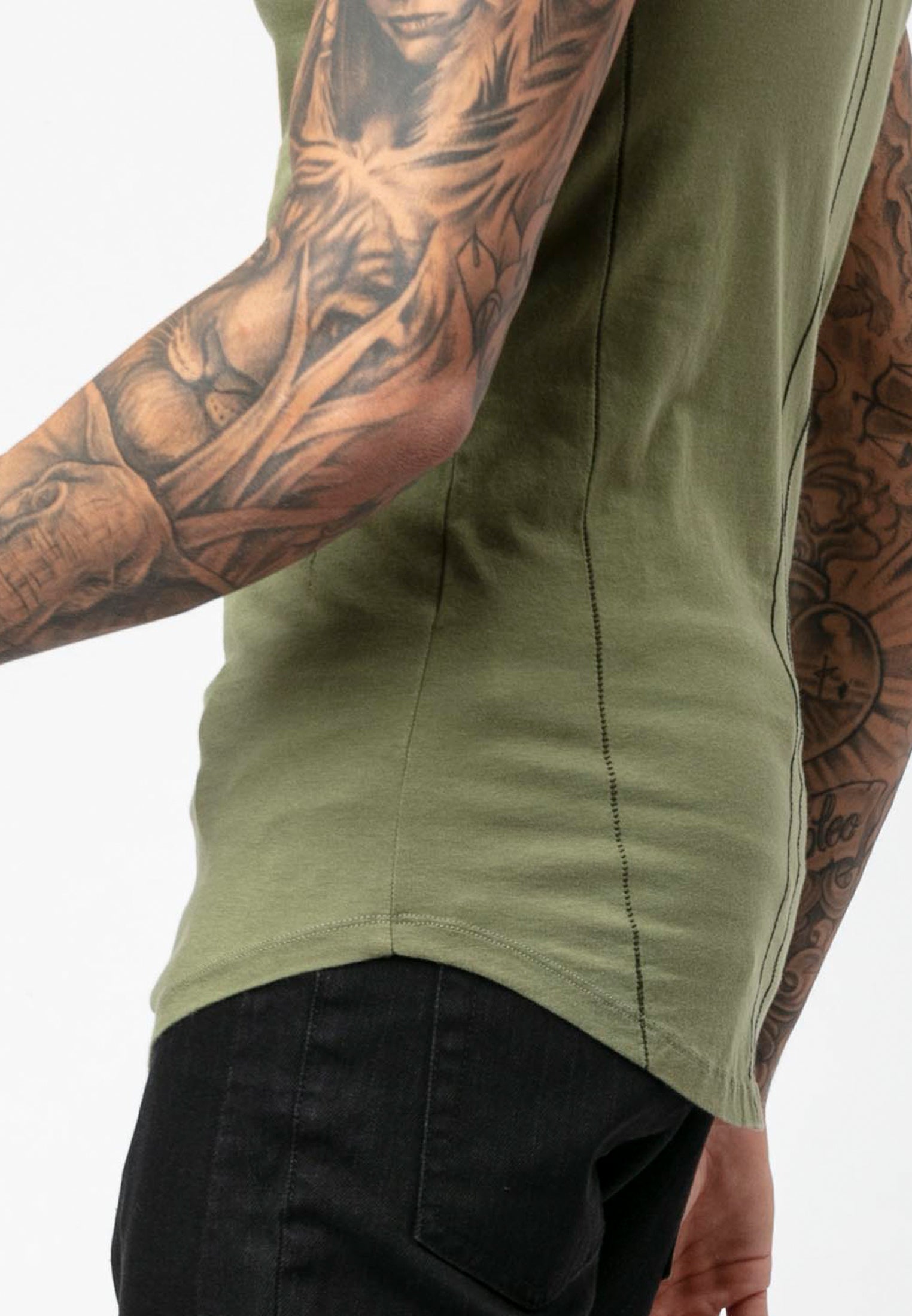 RELIGION Curve Organic Dark Olive T-Shirt