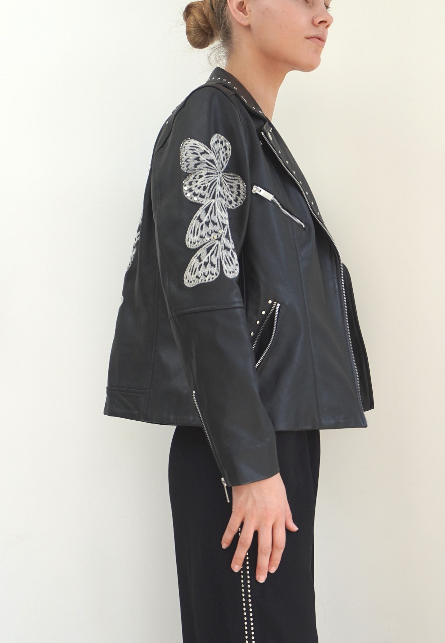 AERIAL LEATHER JACKET BLACK