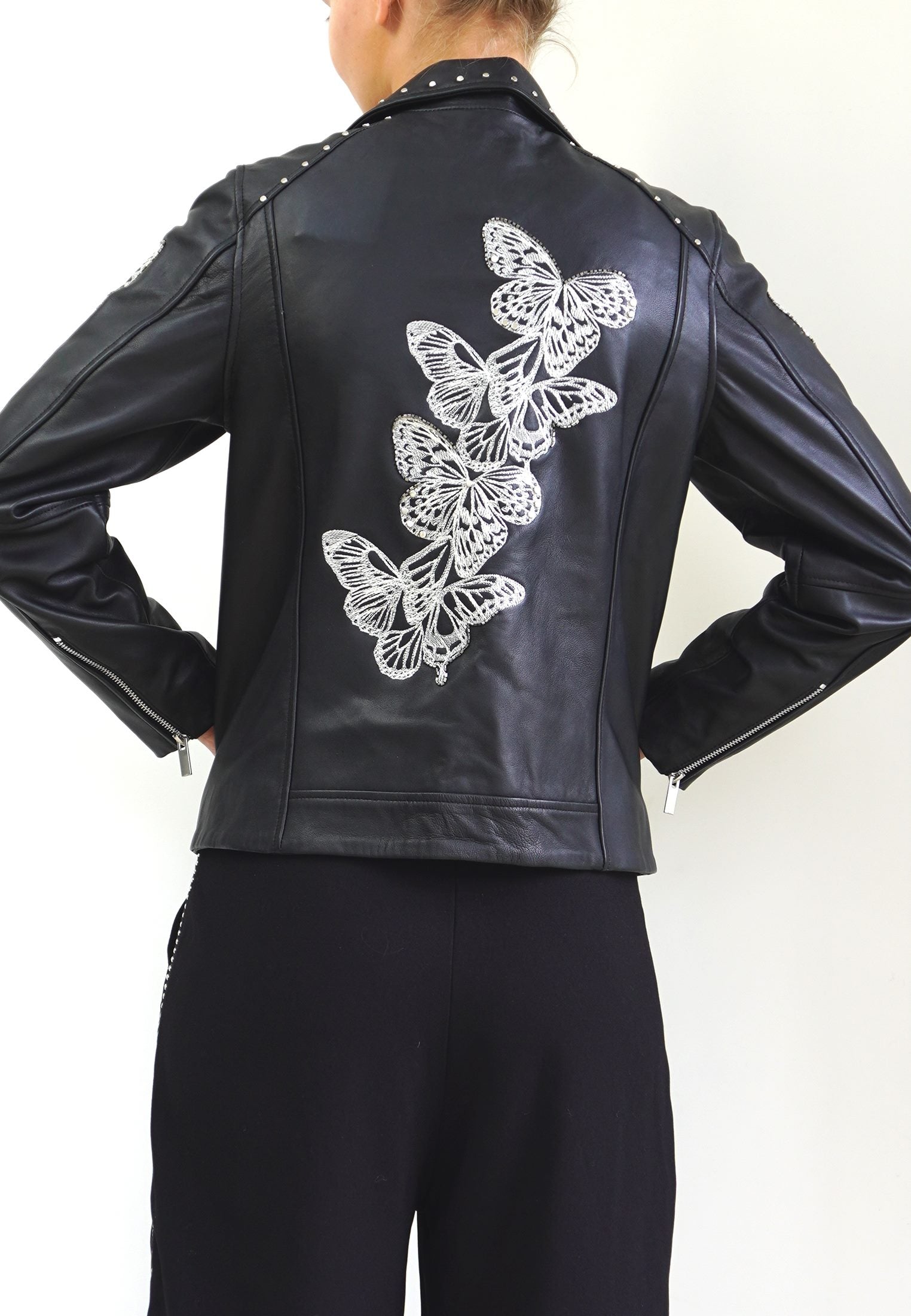 AERIAL LEATHER JACKET BLACK