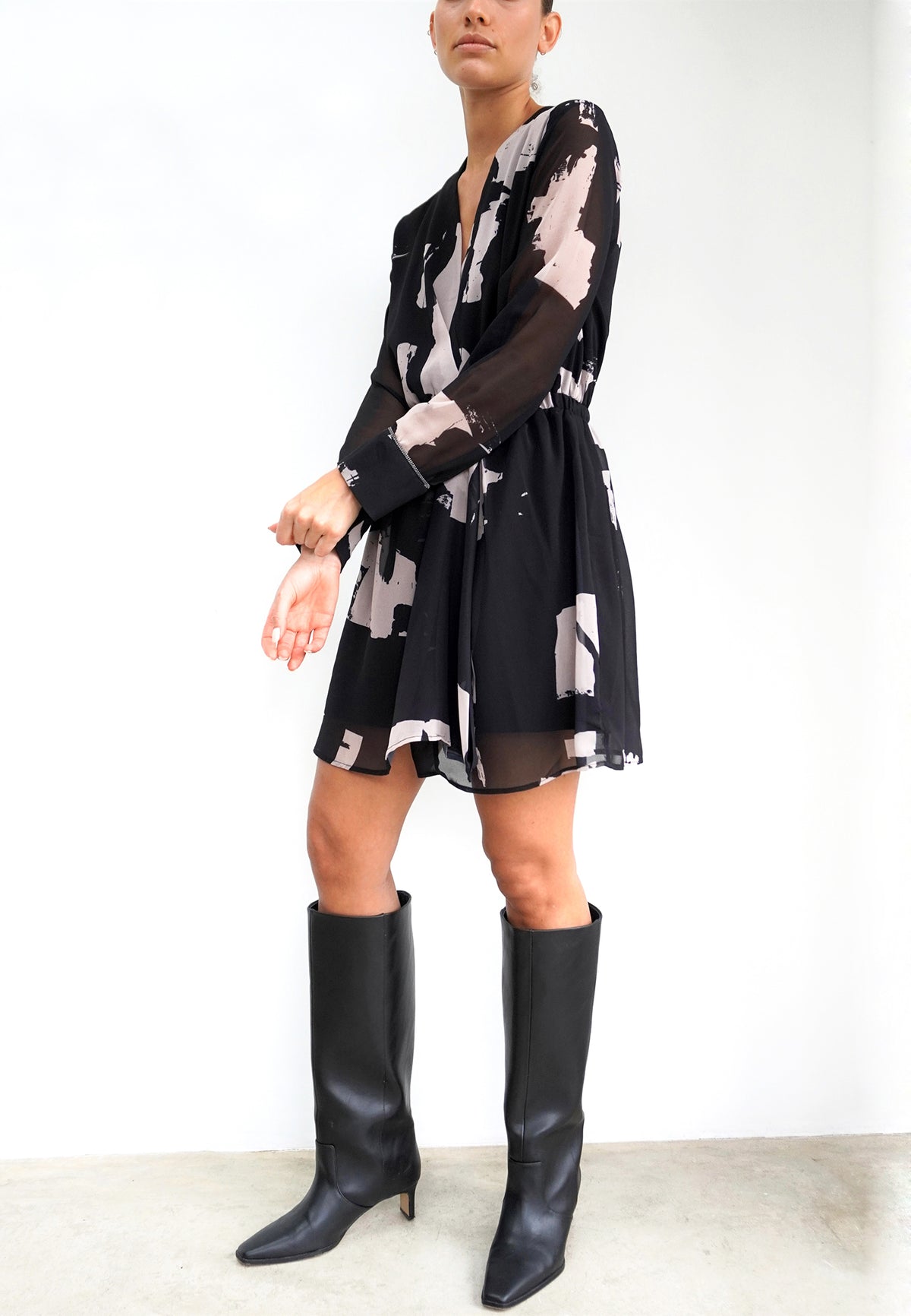 RELIGION Swift Abstract Stripe Print Dress