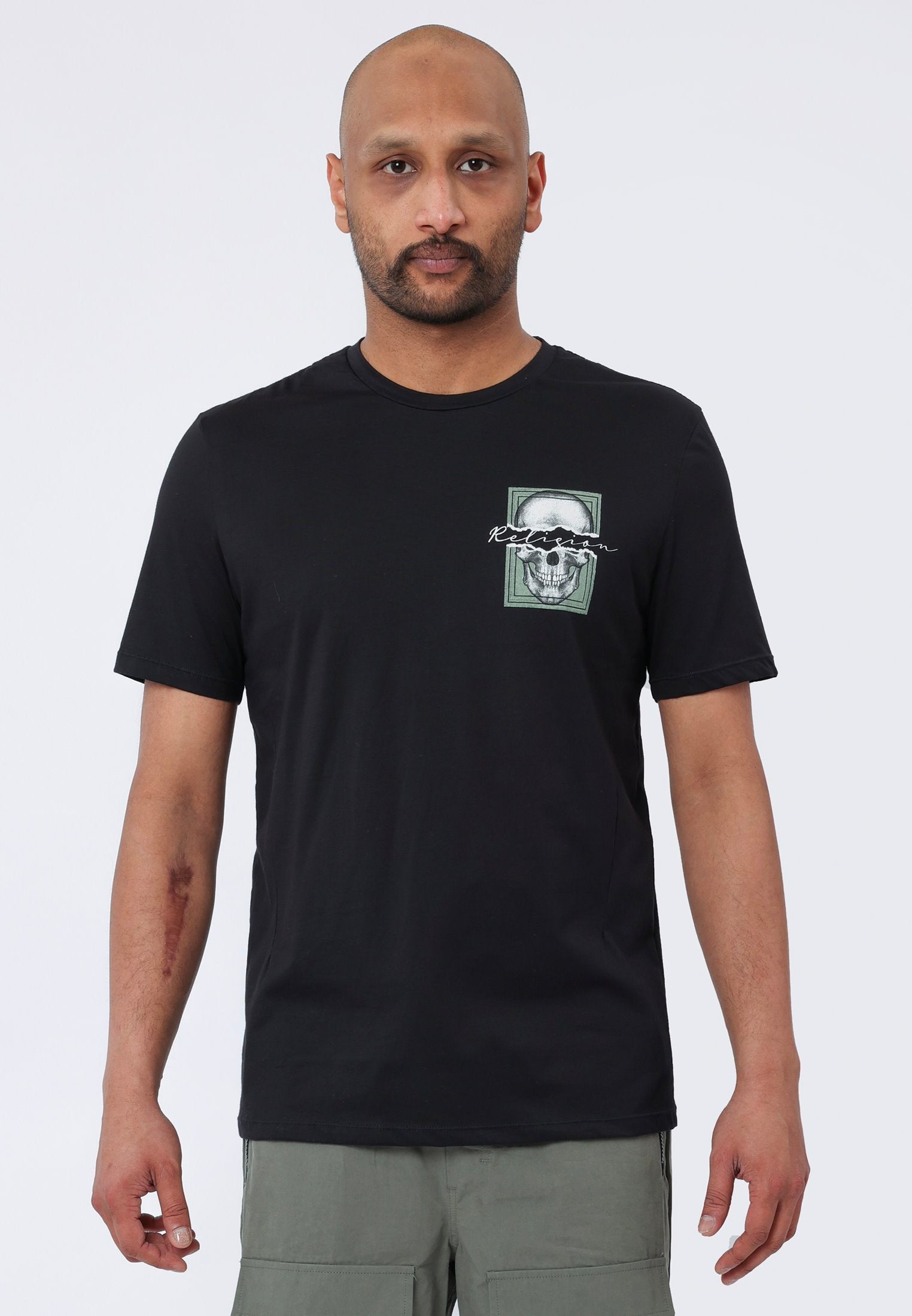 TEAR LABEL SKULL T-SHIRT BLACK