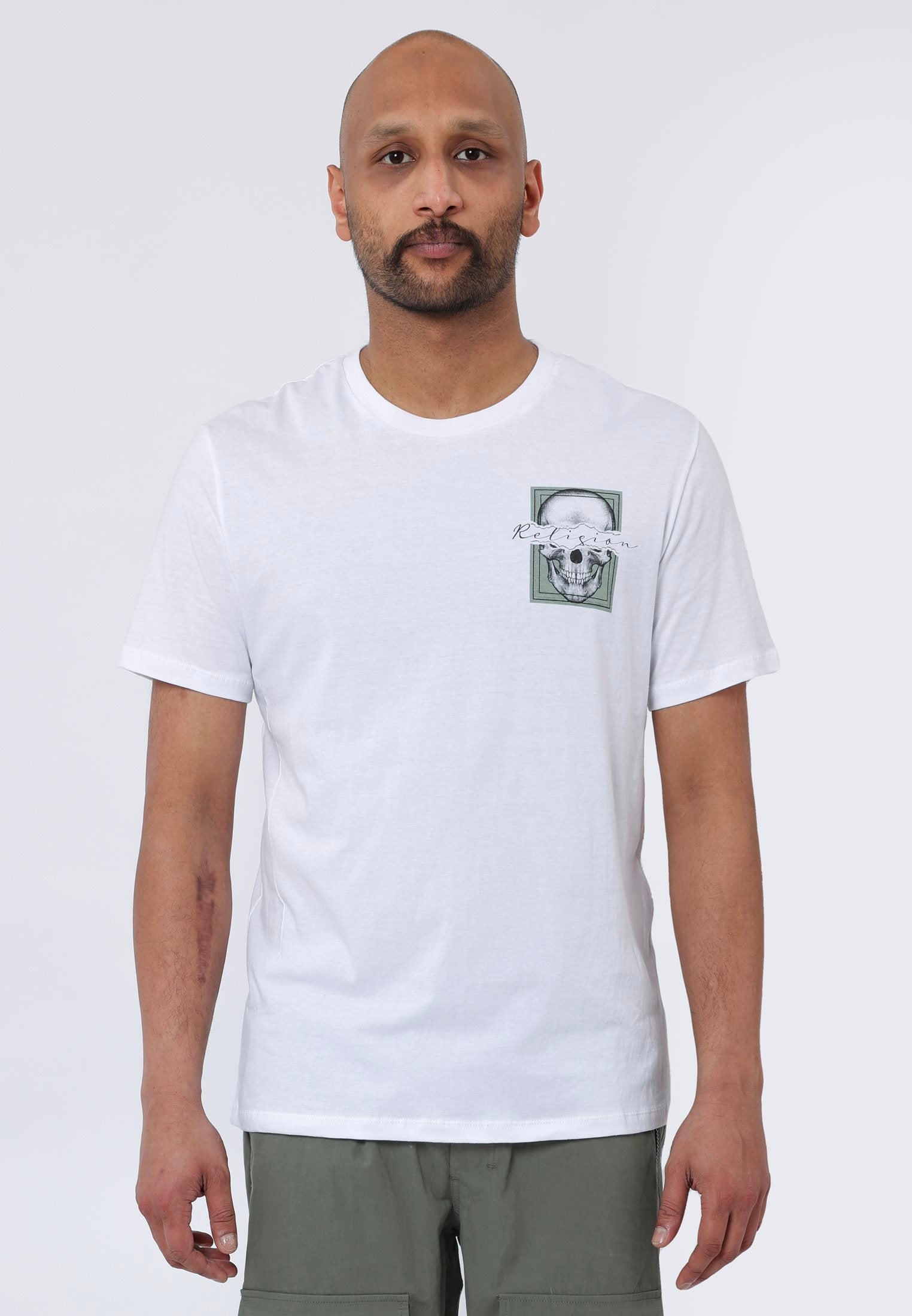TEAR LABEL SKULL T-SHIRT WHITE