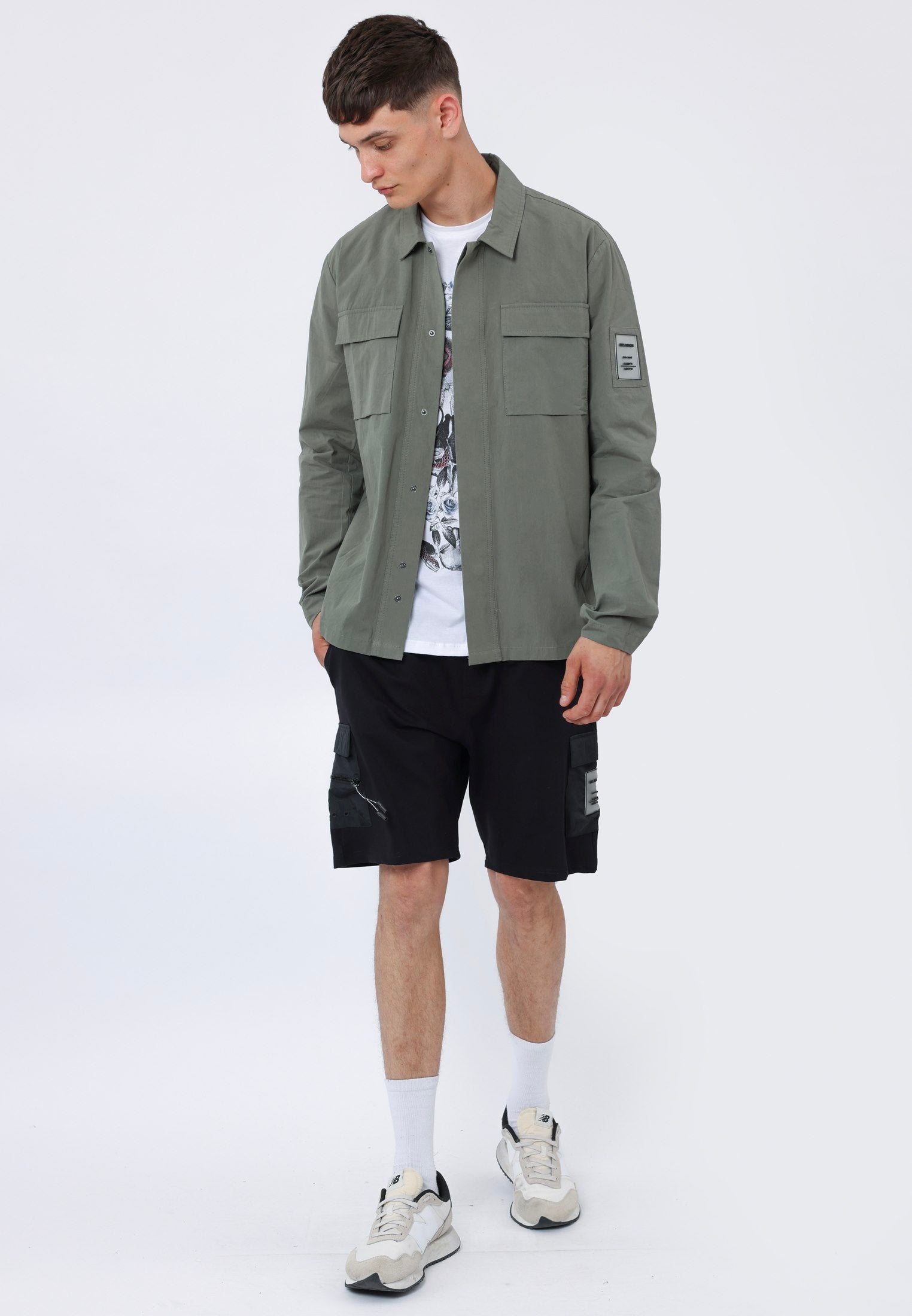 COTTON TERRACE OVERSHIRT OLIVE