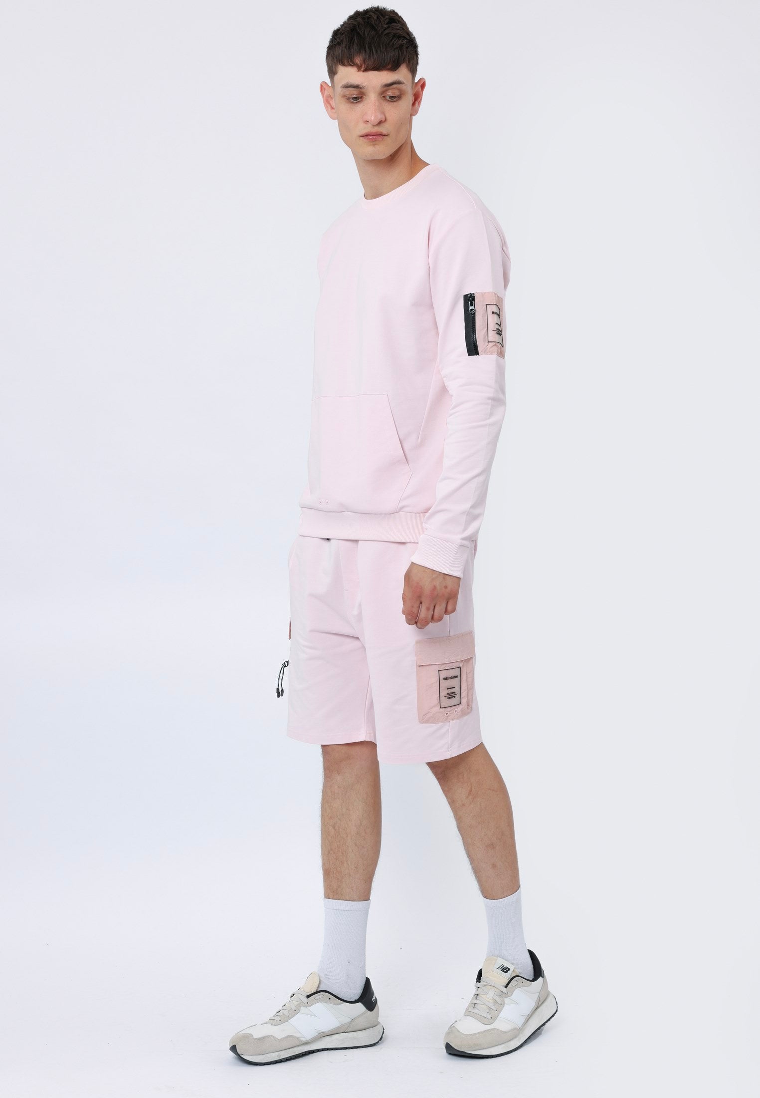 PANEL SHORTS PALE PINK