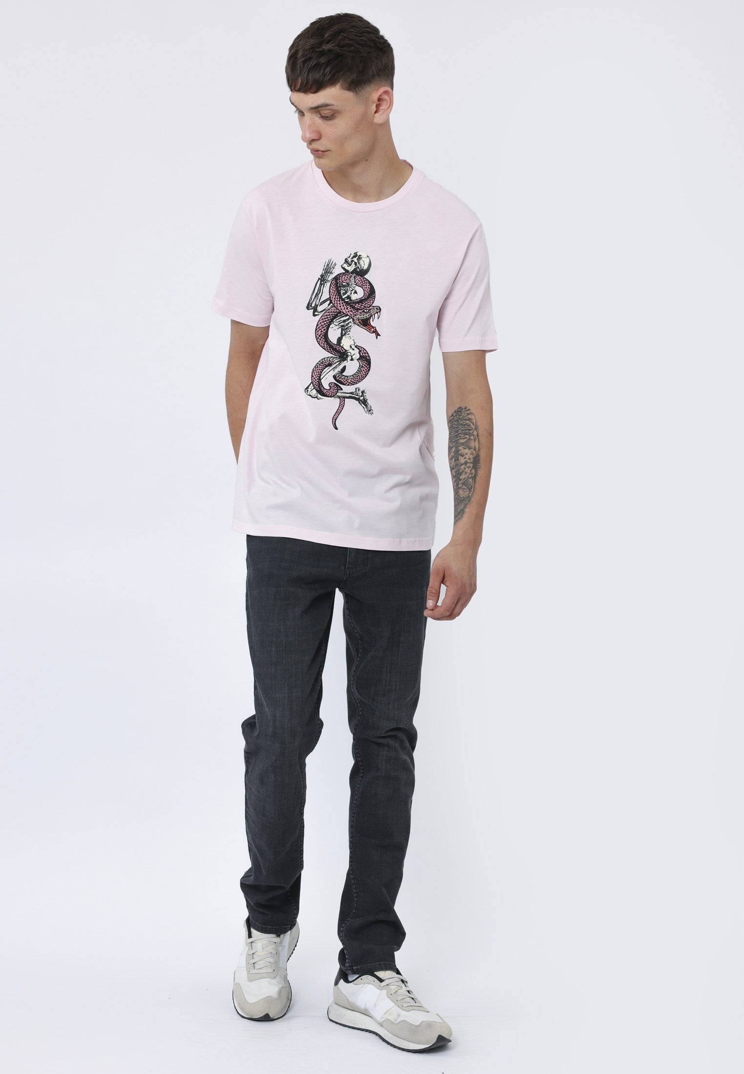 SNAKE SKELETON T-SHIRT SOFT PINK