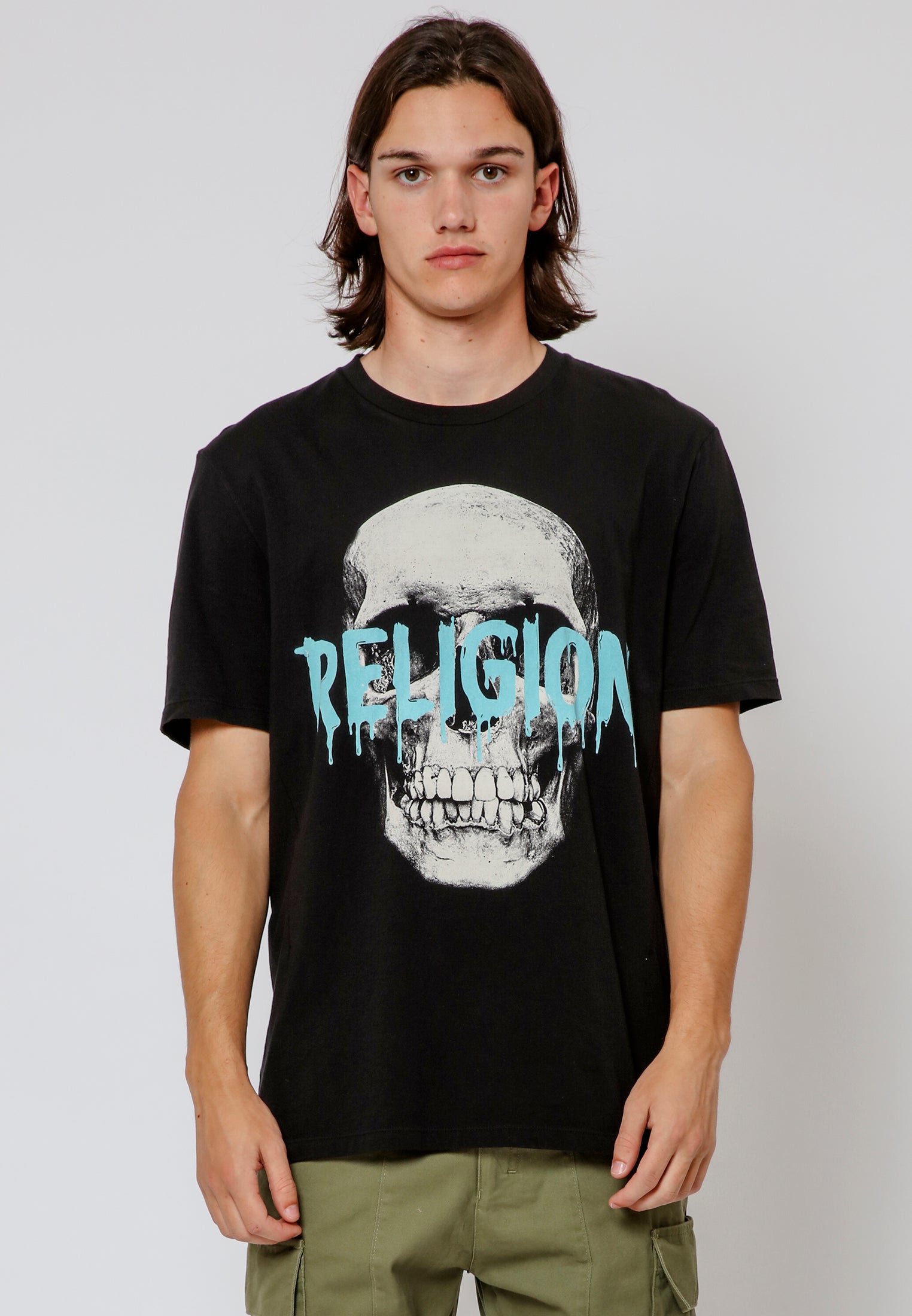 RELIGION SKULL T-SHIRT BLACK