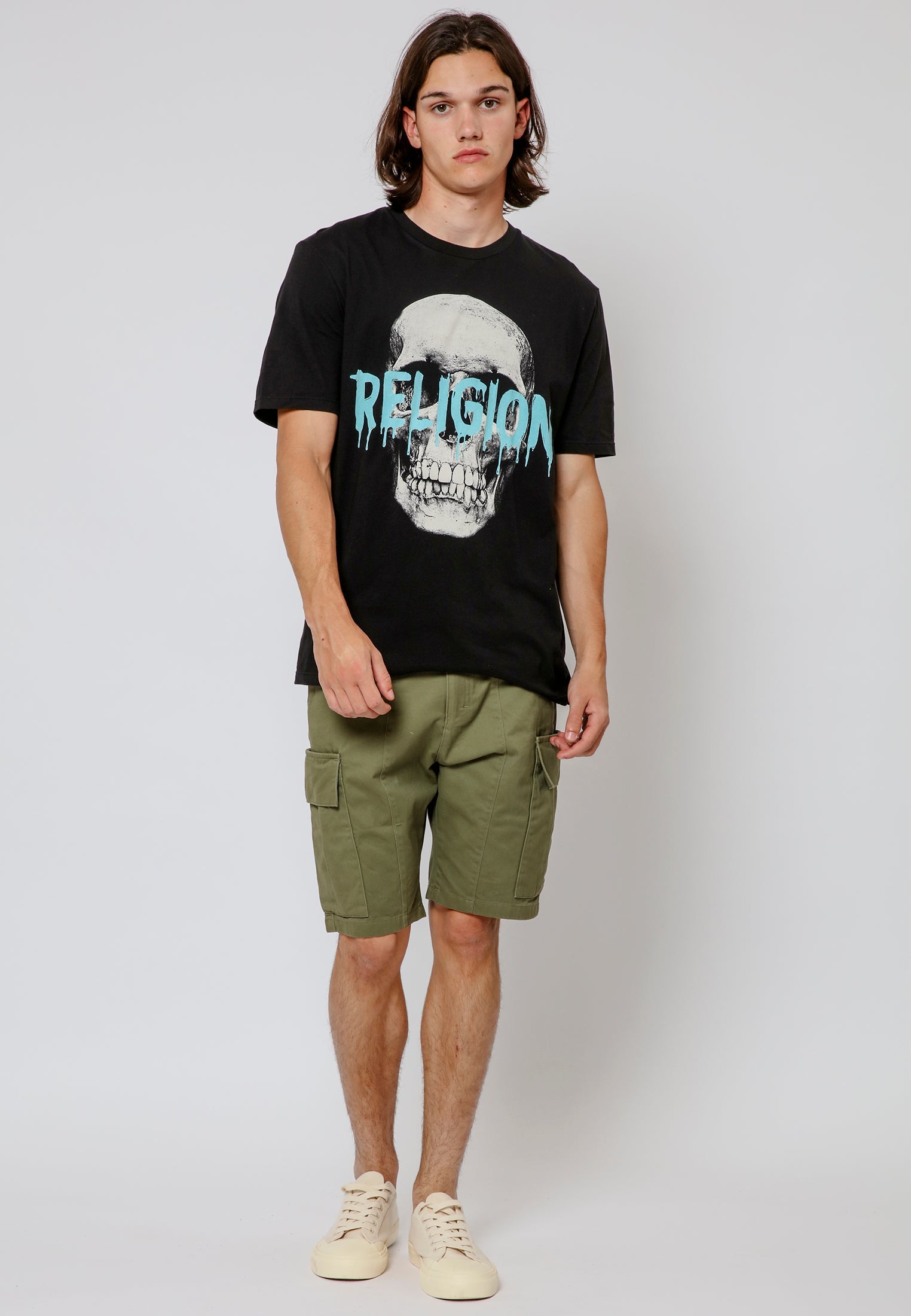 RELIGION SKULL T-SHIRT BLACK