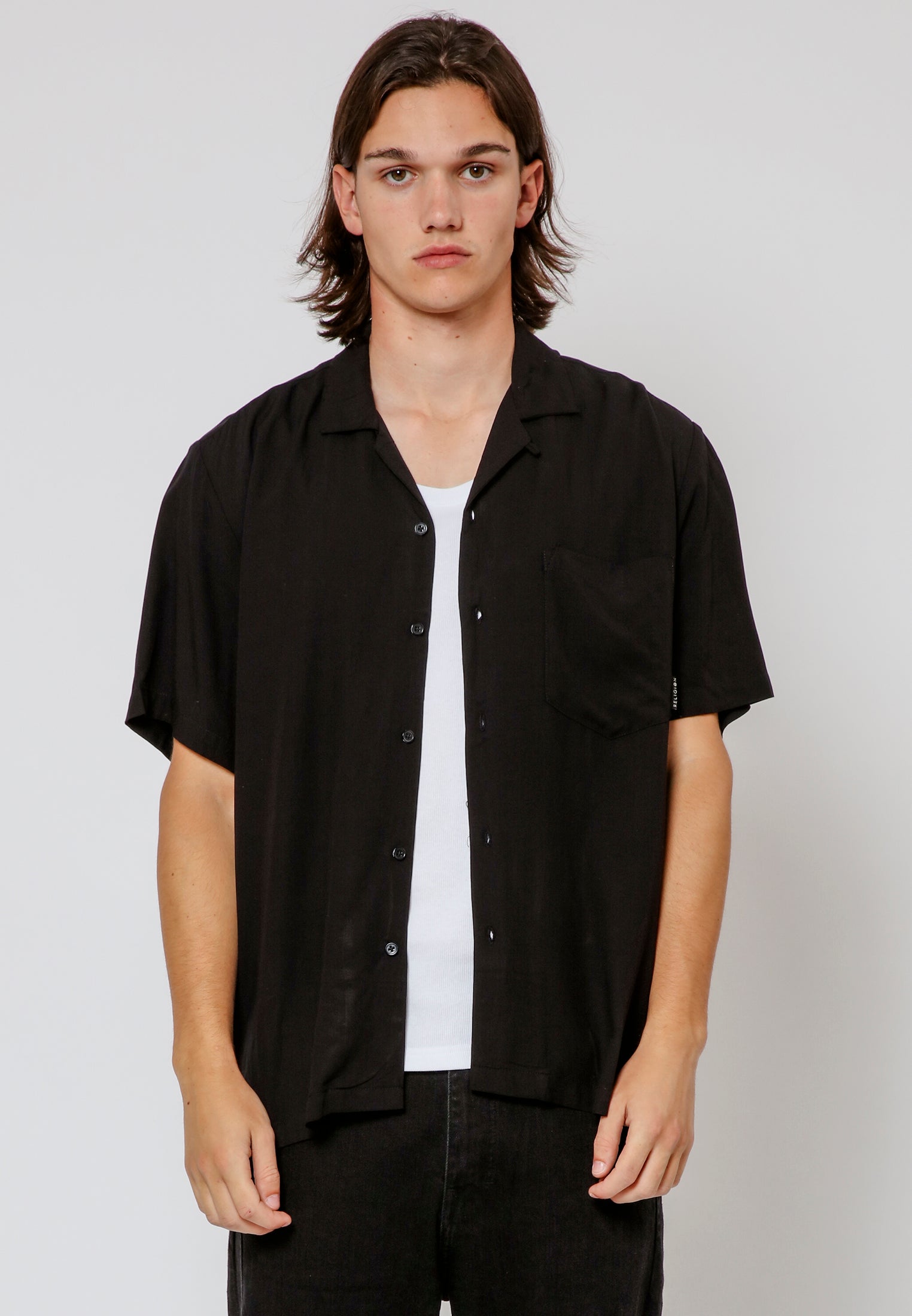 SKULL STENCIL SHIRT BLACK