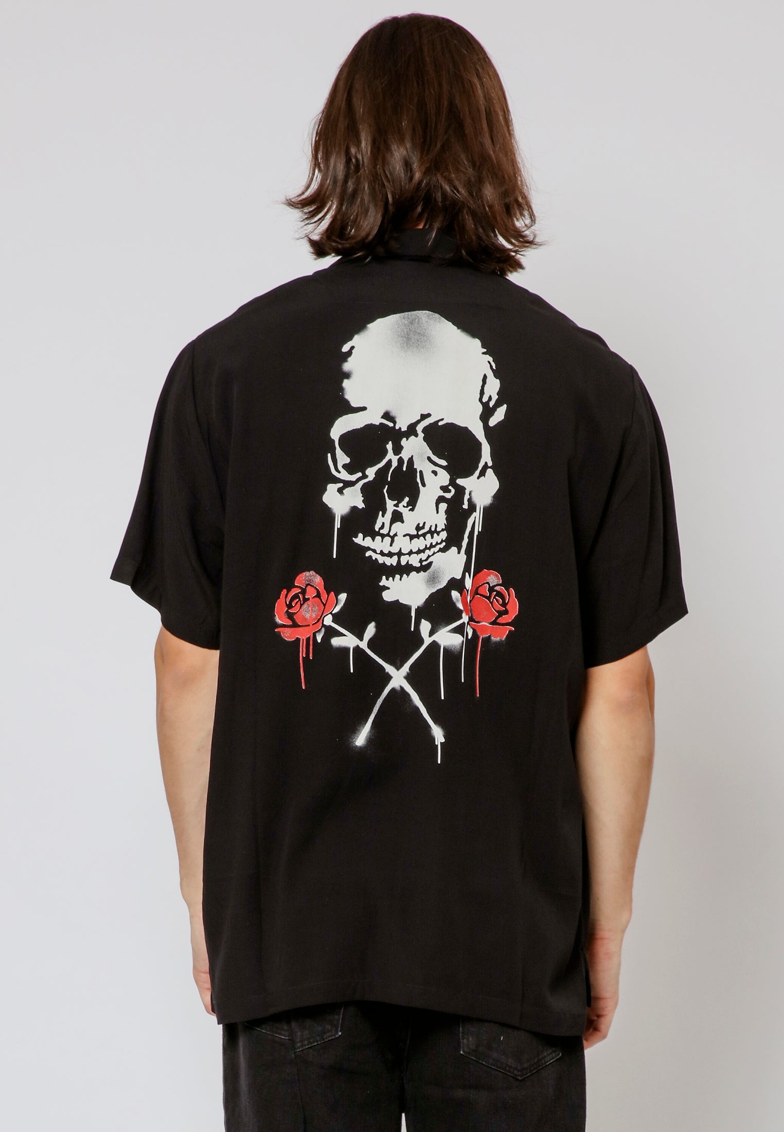 SKULL STENCIL SHIRT BLACK