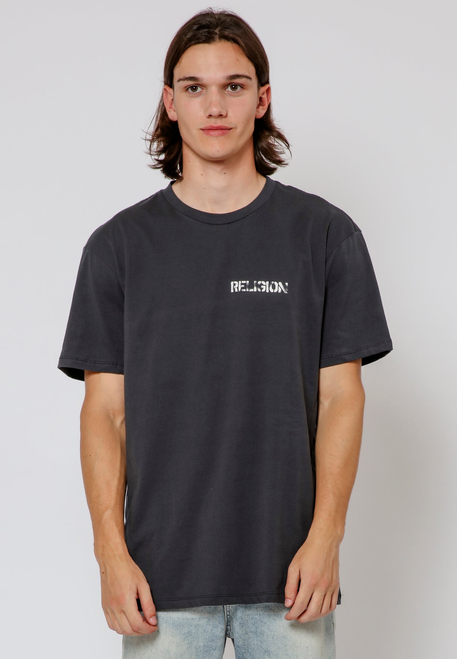 SKULL STENCIL T-SHIRT WASHED BLACK