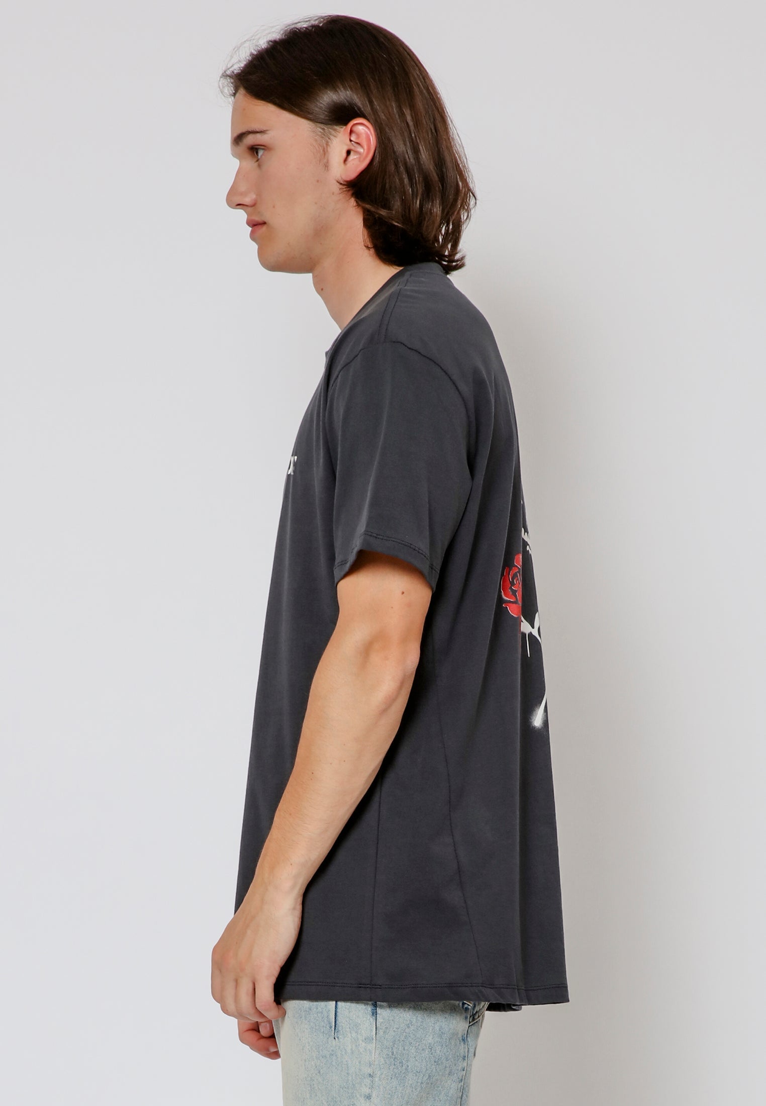 SKULL STENCIL T-SHIRT WASHED BLACK