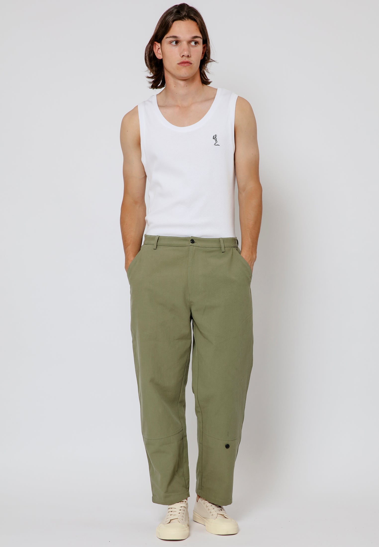 BUTTON CHINO LIGHT KHAKI