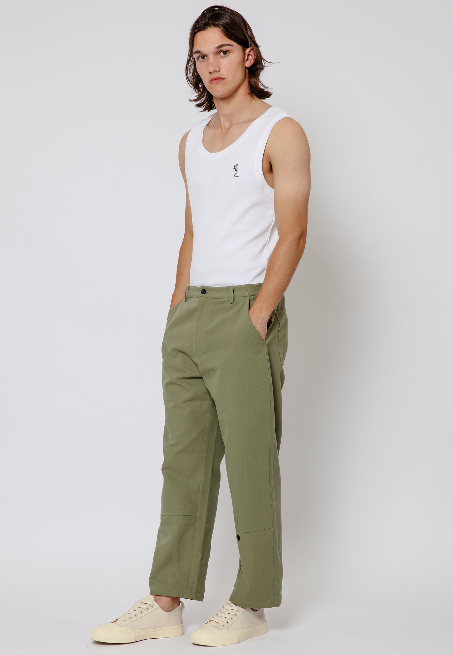 BUTTON CHINO LIGHT KHAKI