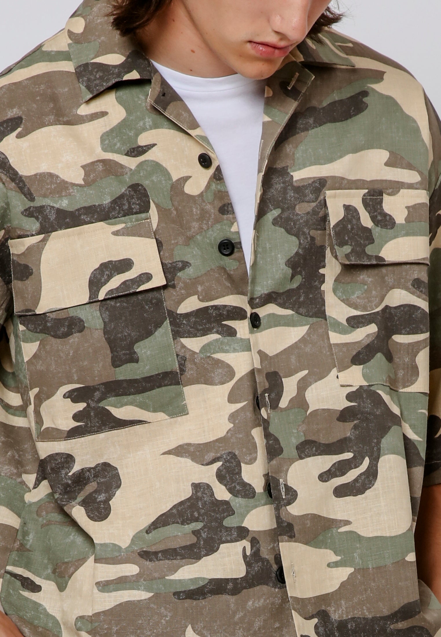 CAMO SHIRT KHAKI & STONE