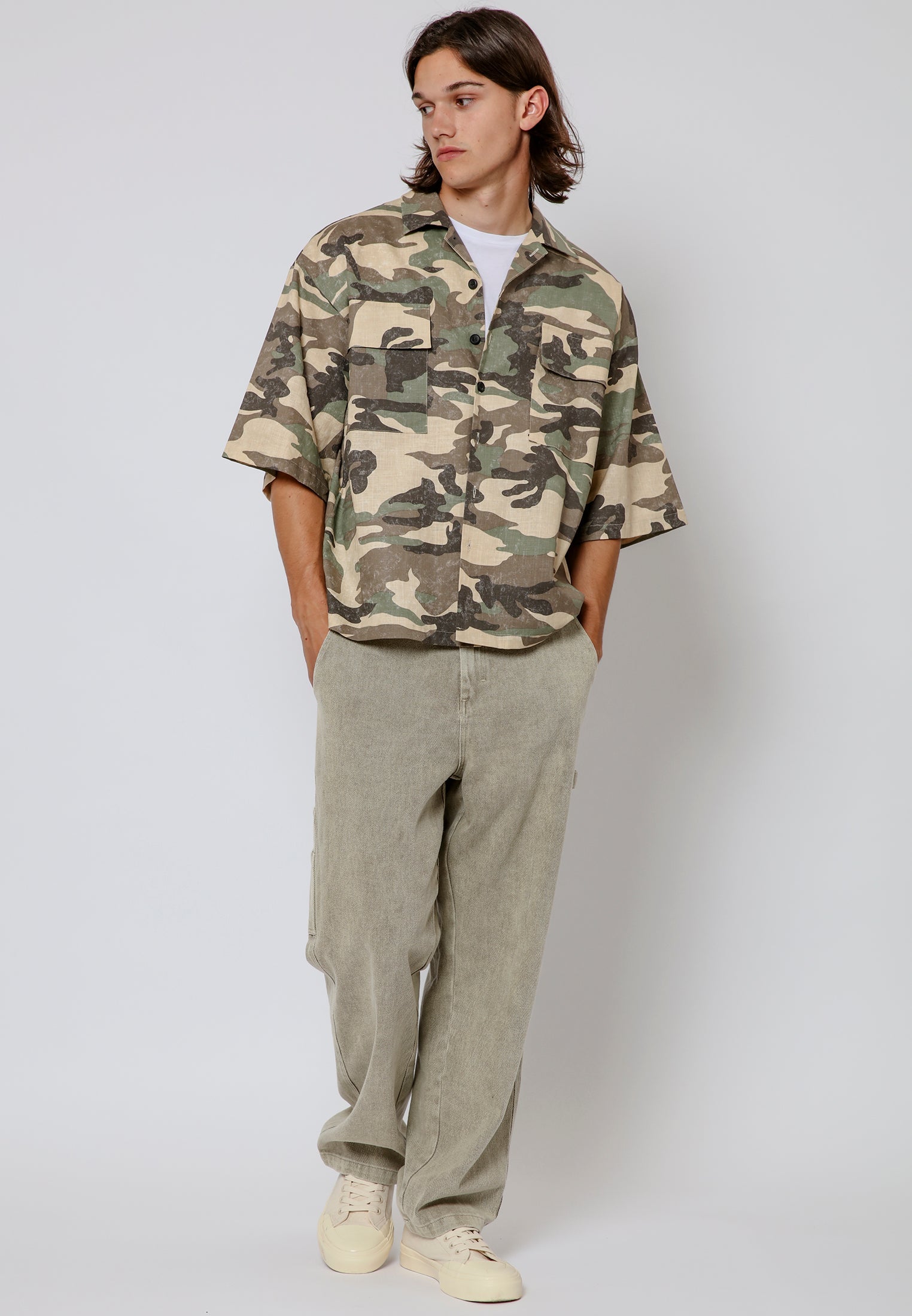 CAMO SHIRT KHAKI & STONE