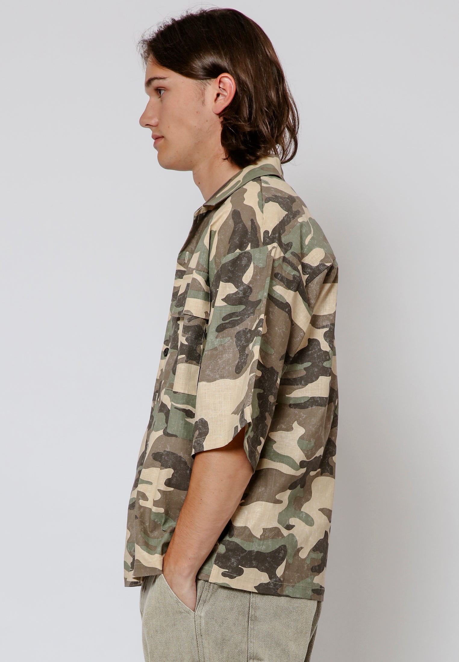 CAMO SHIRT KHAKI & STONE