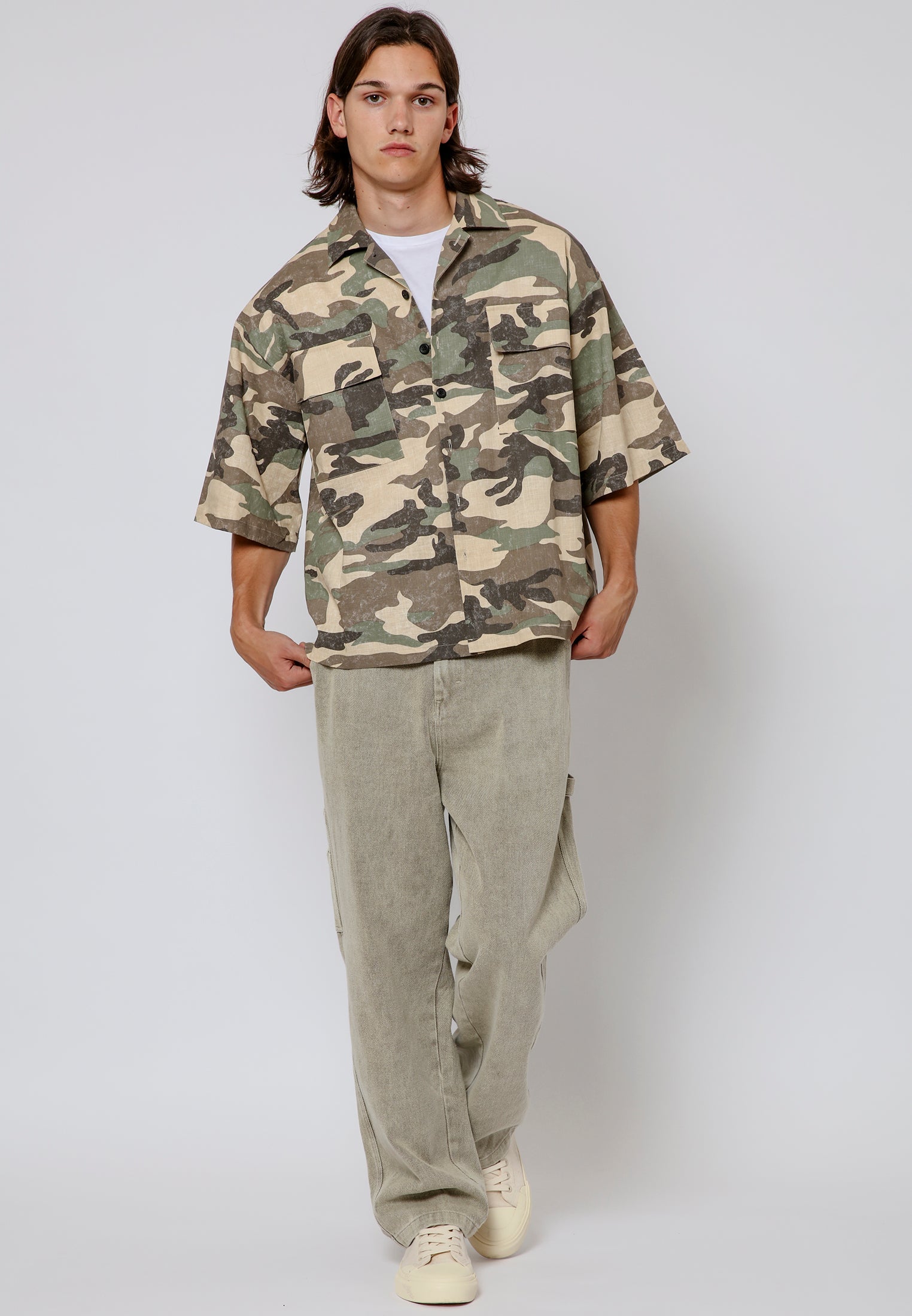 CAMO SHIRT KHAKI & STONE