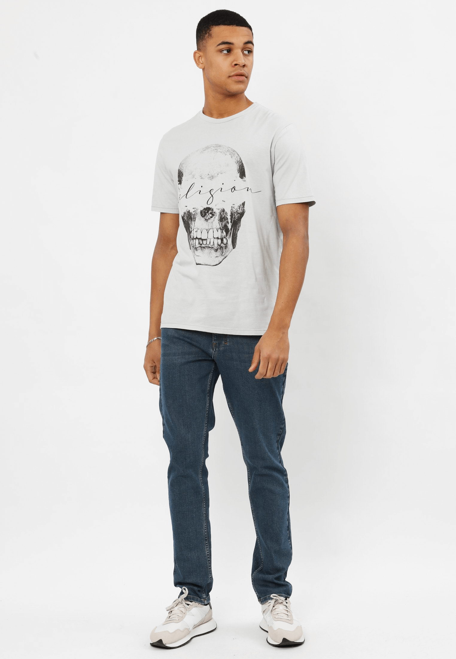 SPLIT SKULL T-SHIRT HIGH RISE