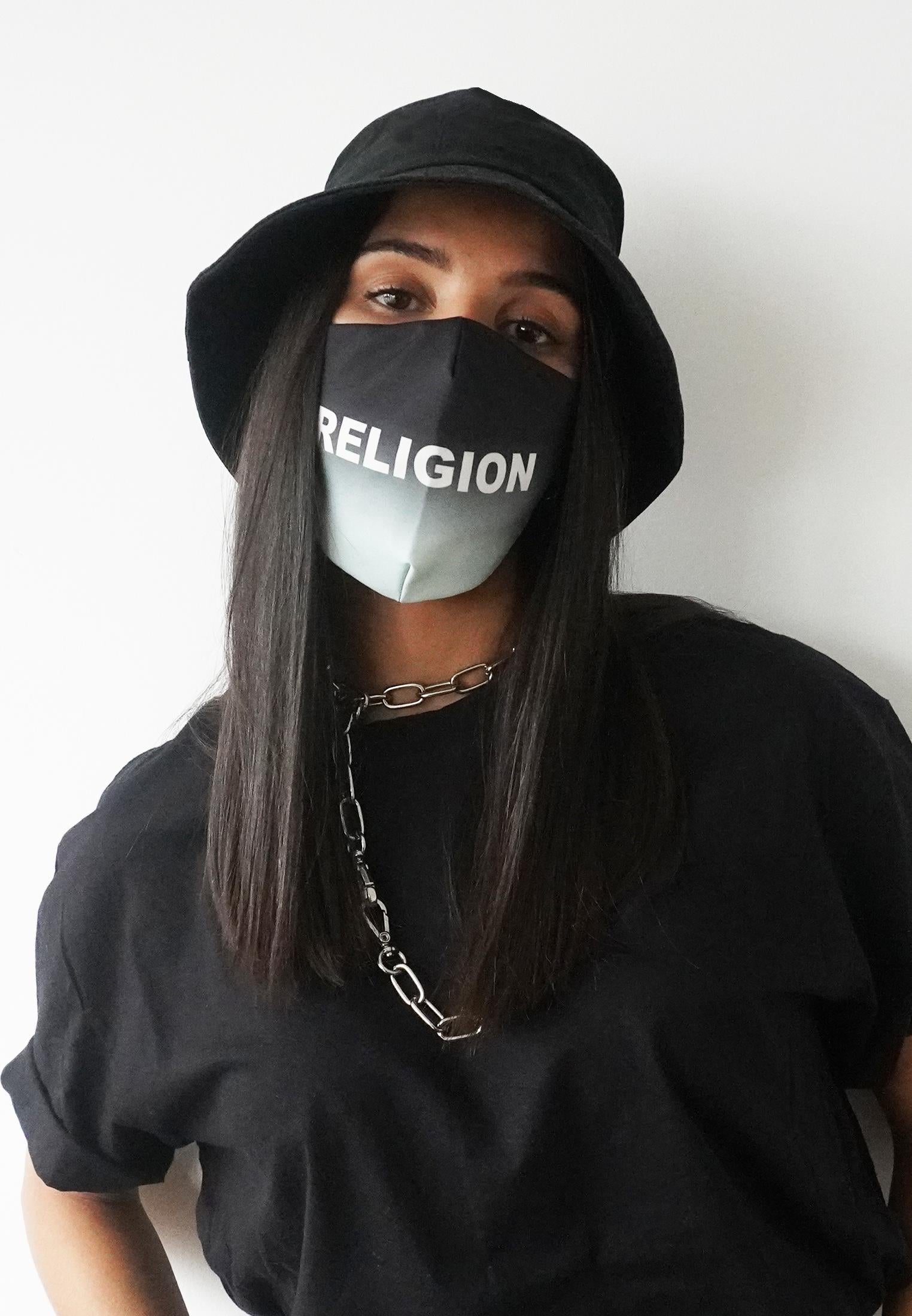RELIGION Face Mask Gradient Mint Print