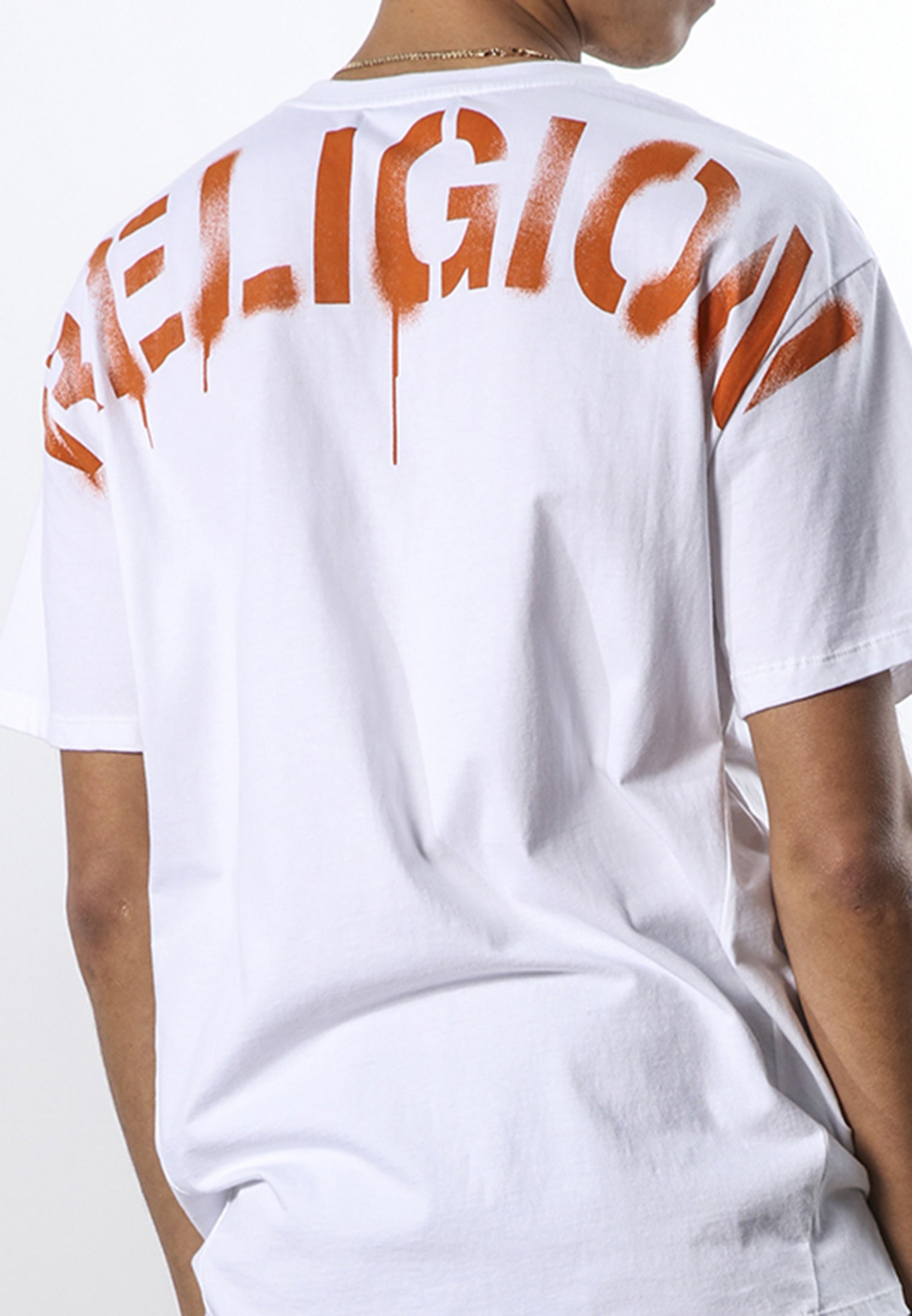 RELIGION STENCIL T-SHIRT WHITE