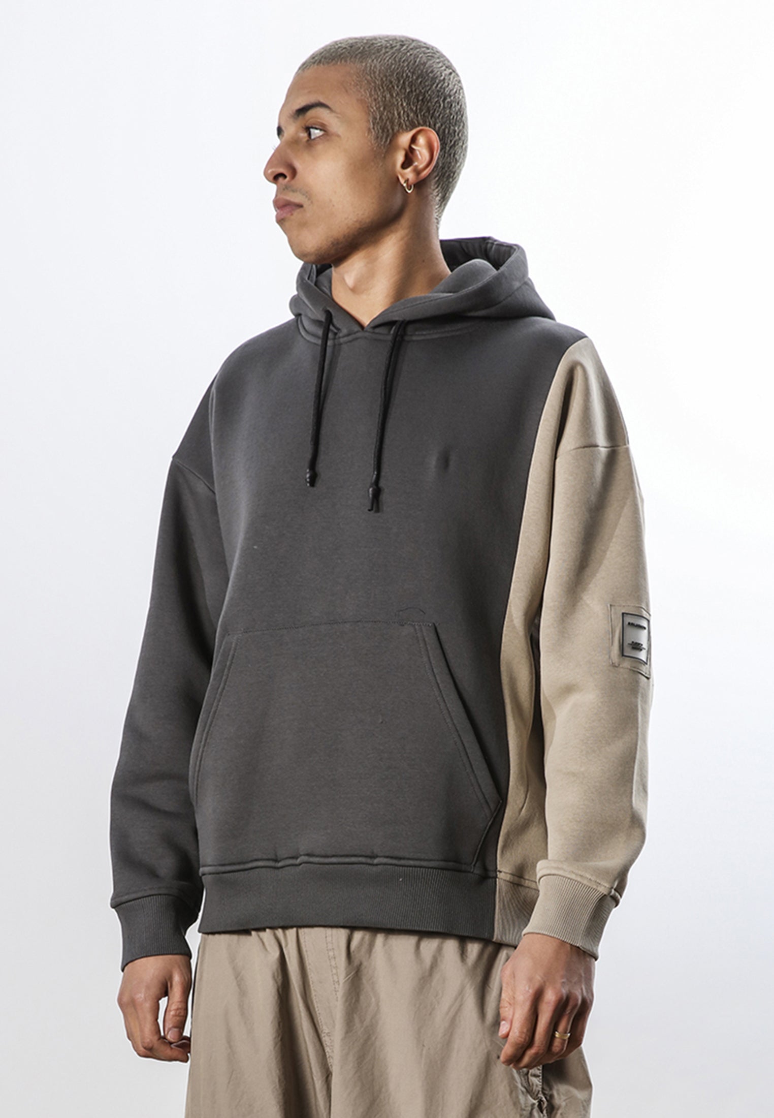 RELIGION Split Two Tone Grey Hoodie