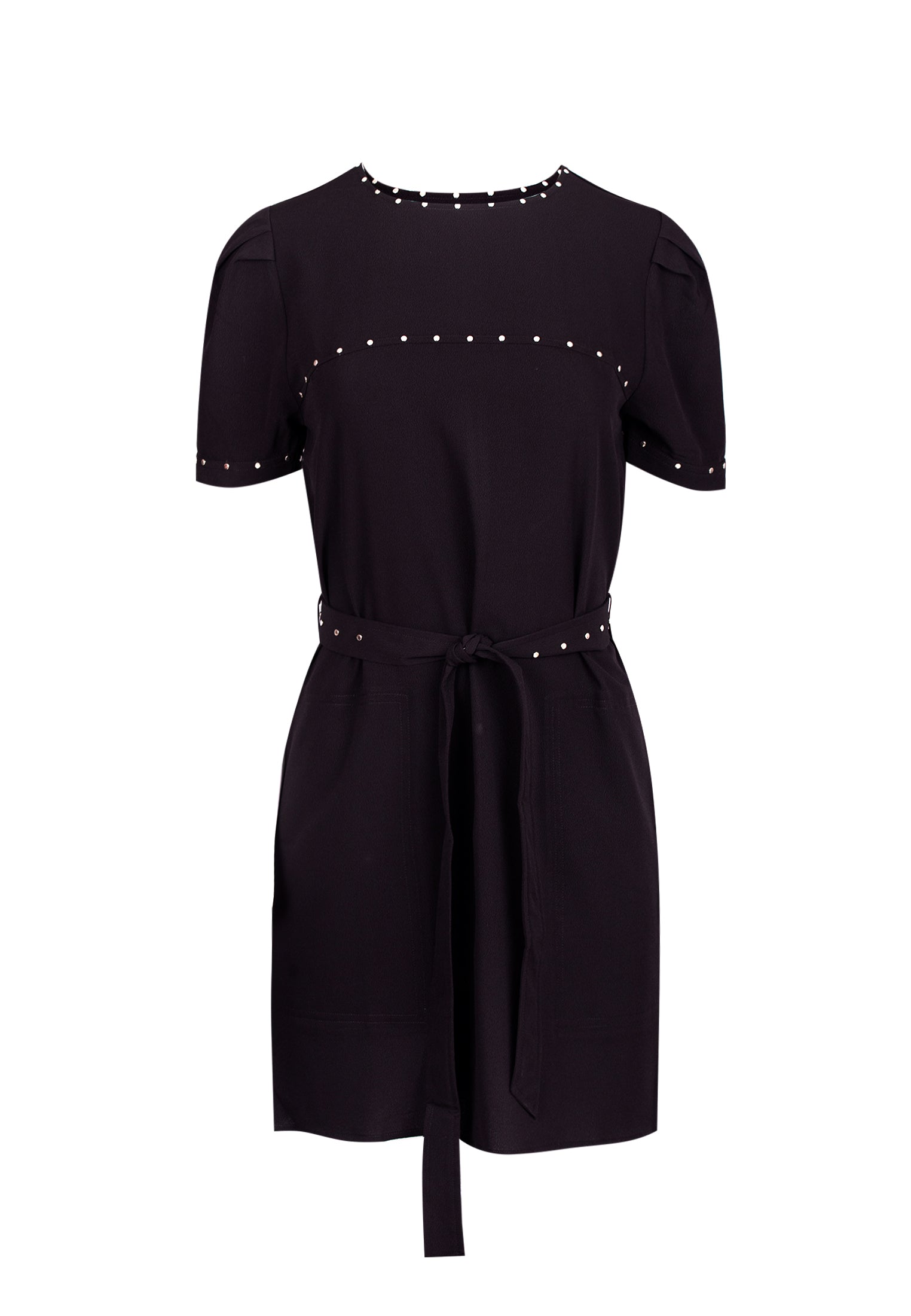 RELIGION Sheen All Over Studding Black Dress