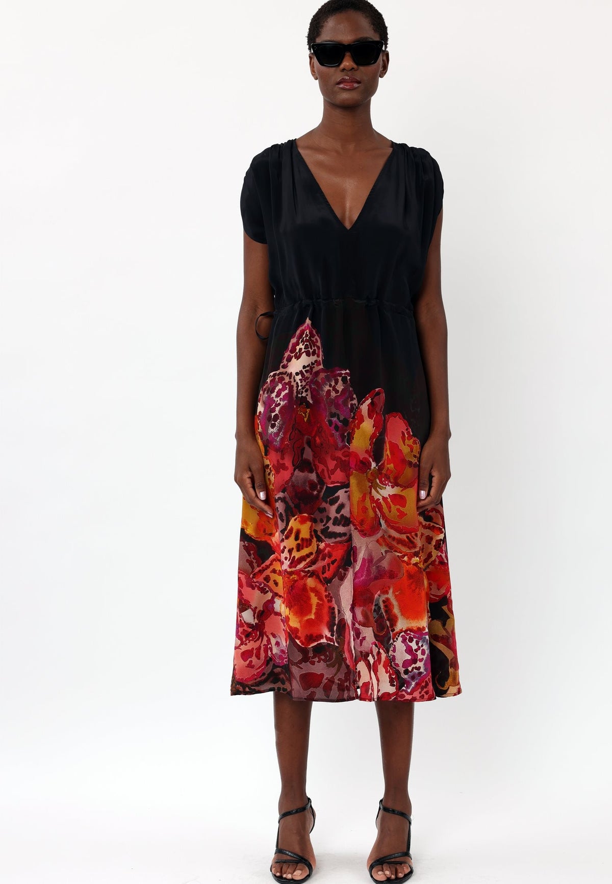 FRAME MAXI DRESS PERIPHERY BLACK