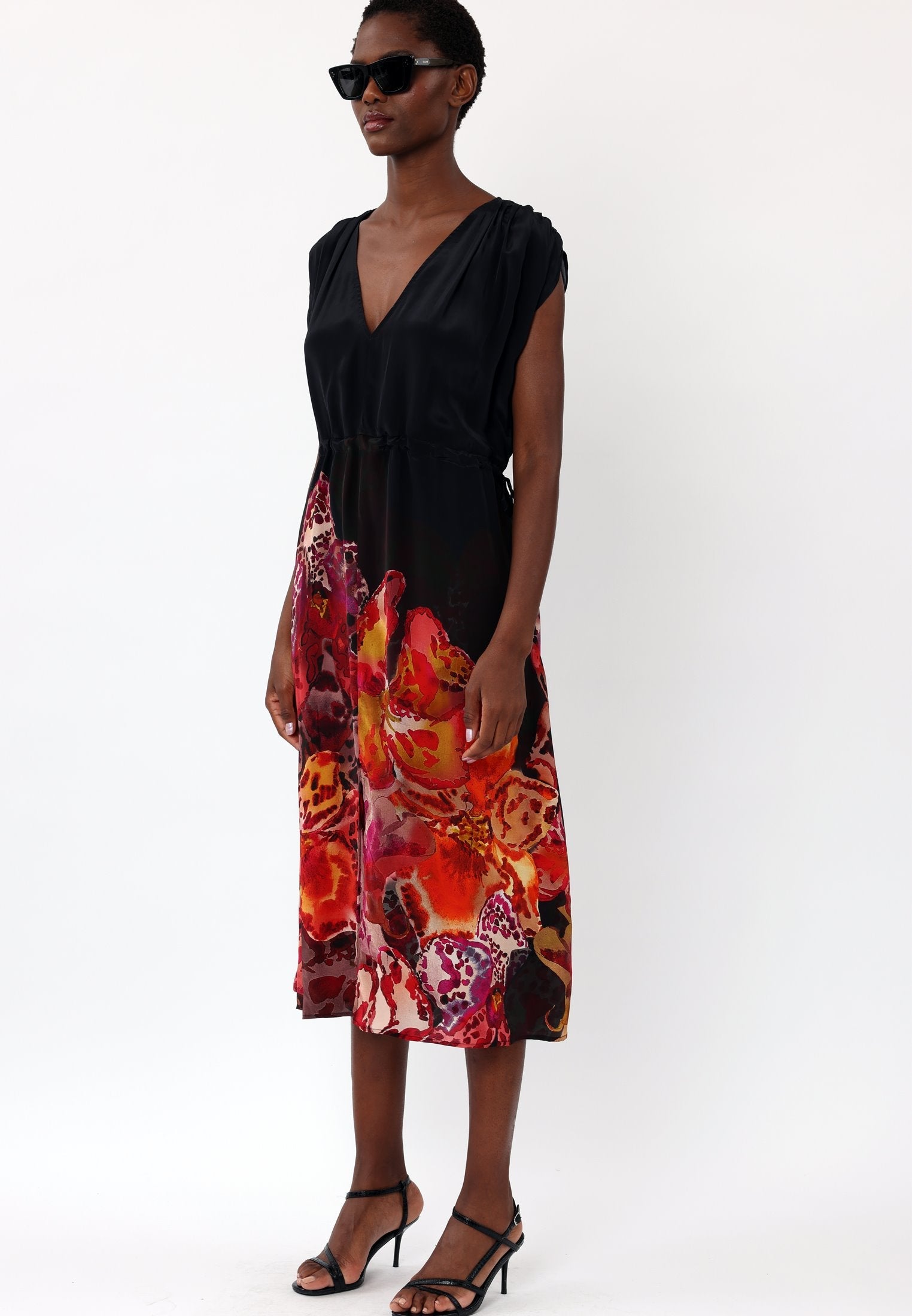 FRAME MAXI DRESS PERIPHERY BLACK