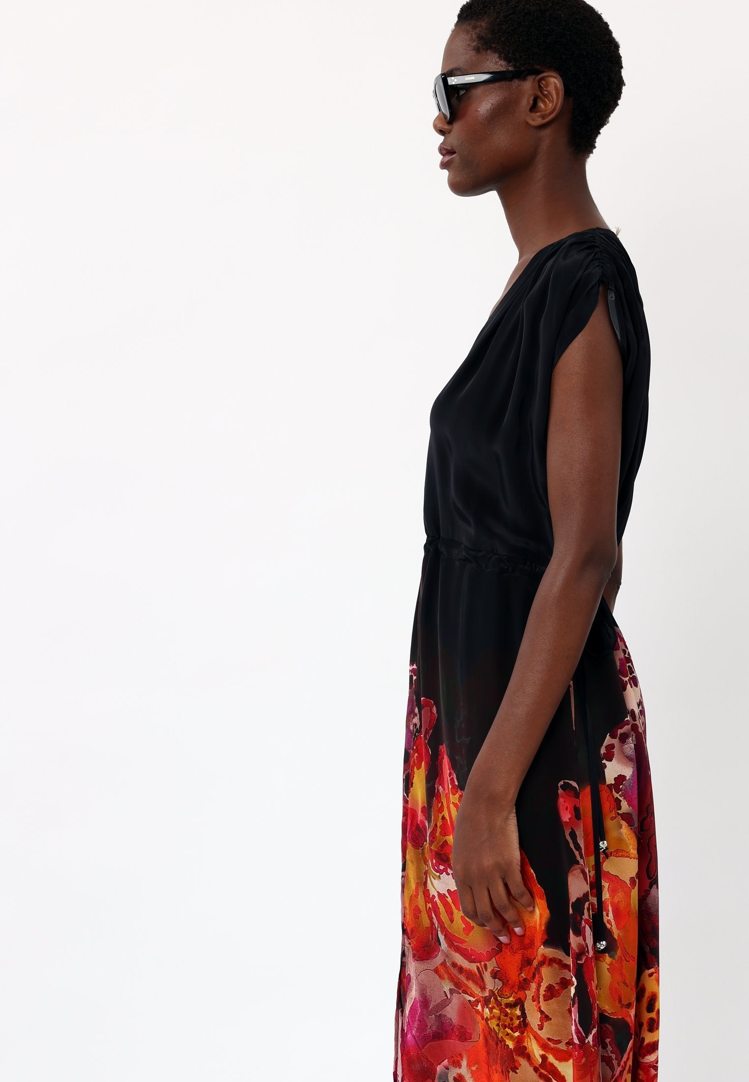 FRAME MAXI DRESS PERIPHERY BLACK