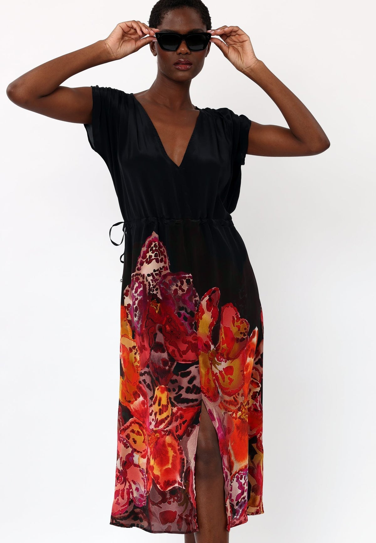 FRAME MAXI DRESS PERIPHERY BLACK