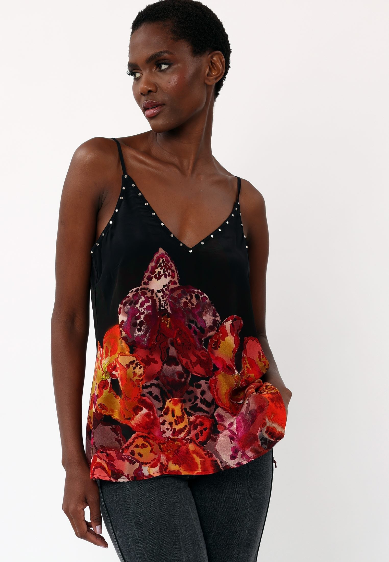 FRAME CAMI PERIPHERY BLACK