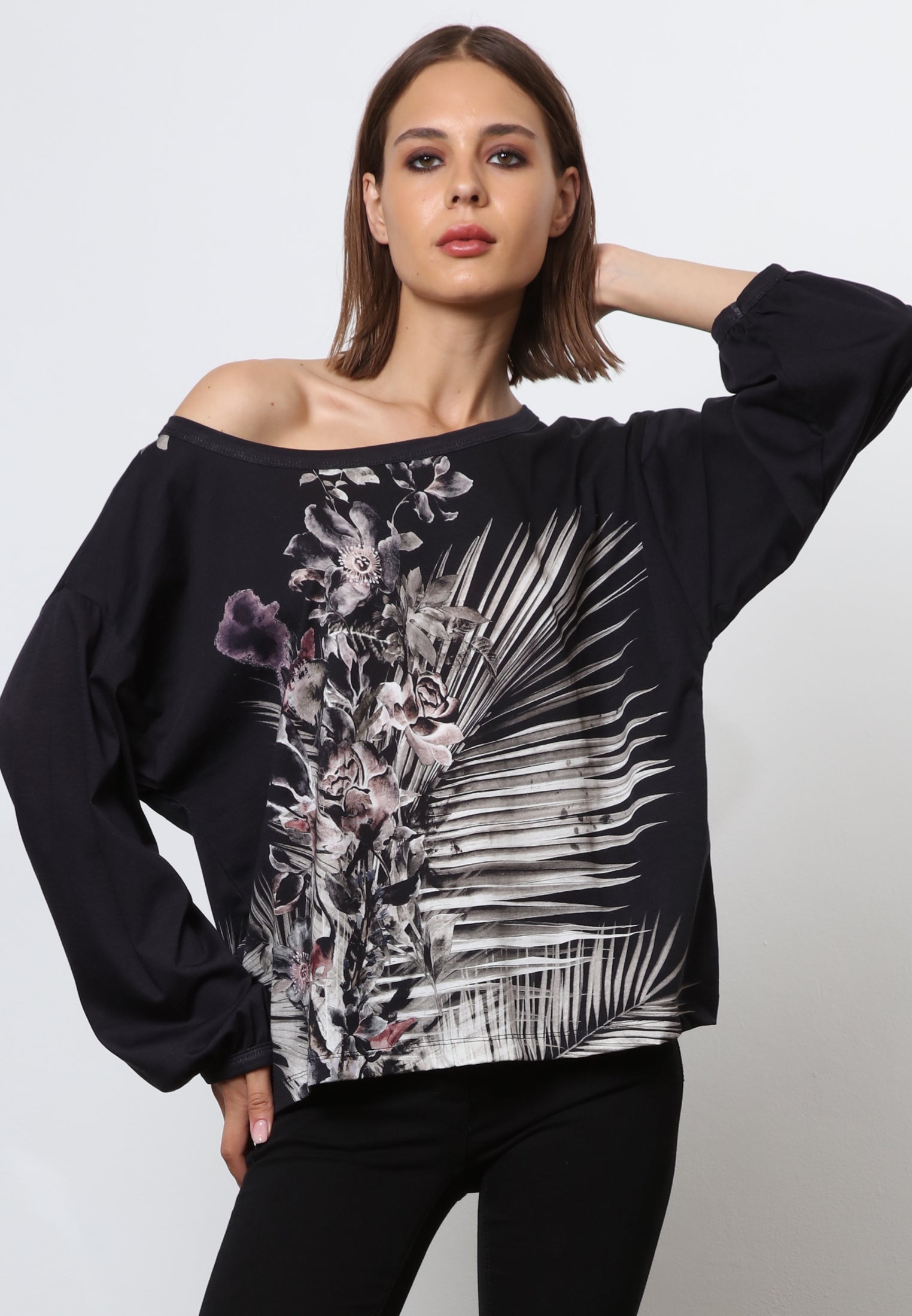 COMET LS TOP FLOWER BLACK