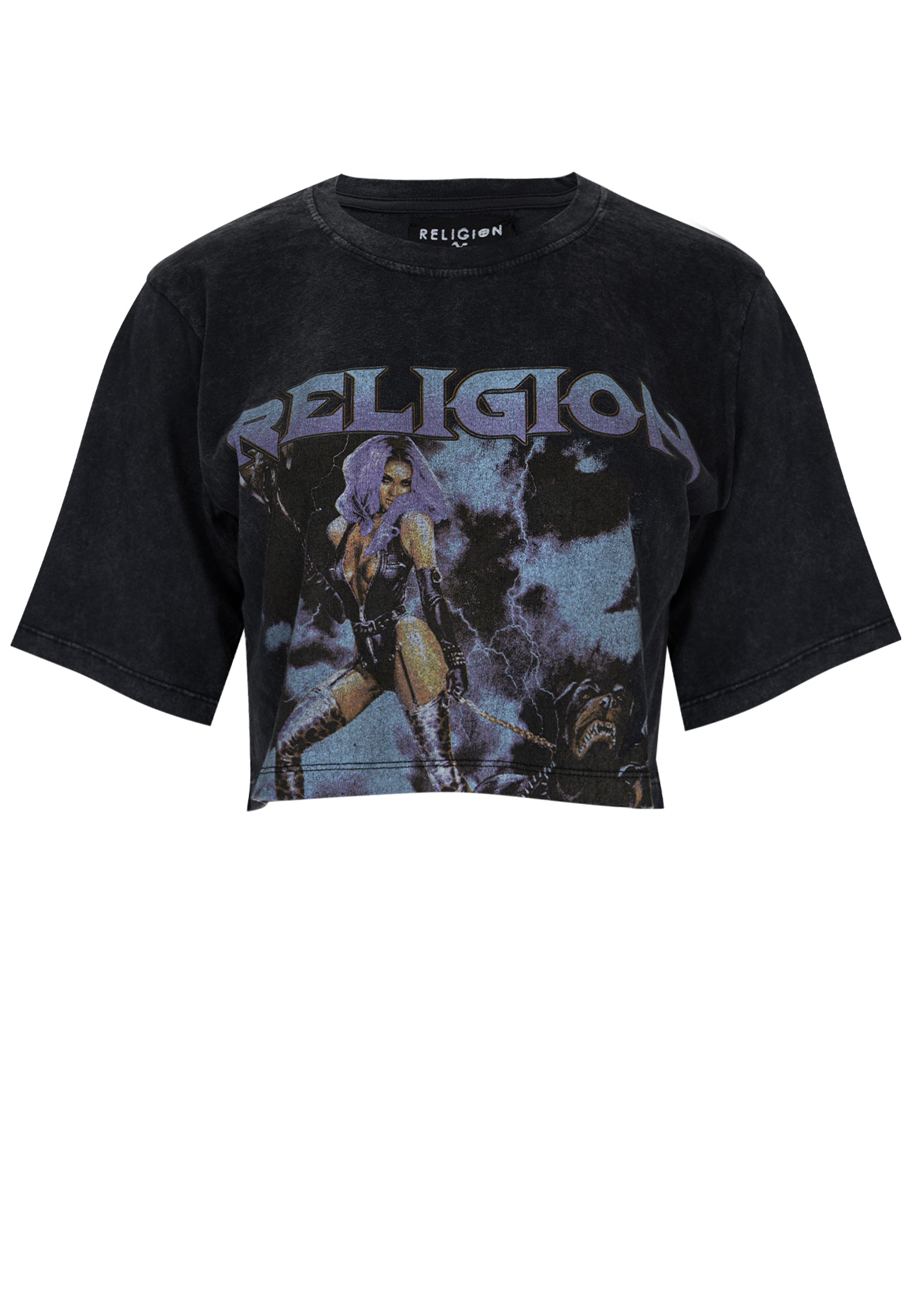 TAME THE BEAST CROP T-SHIRT VINTAGE BLACK